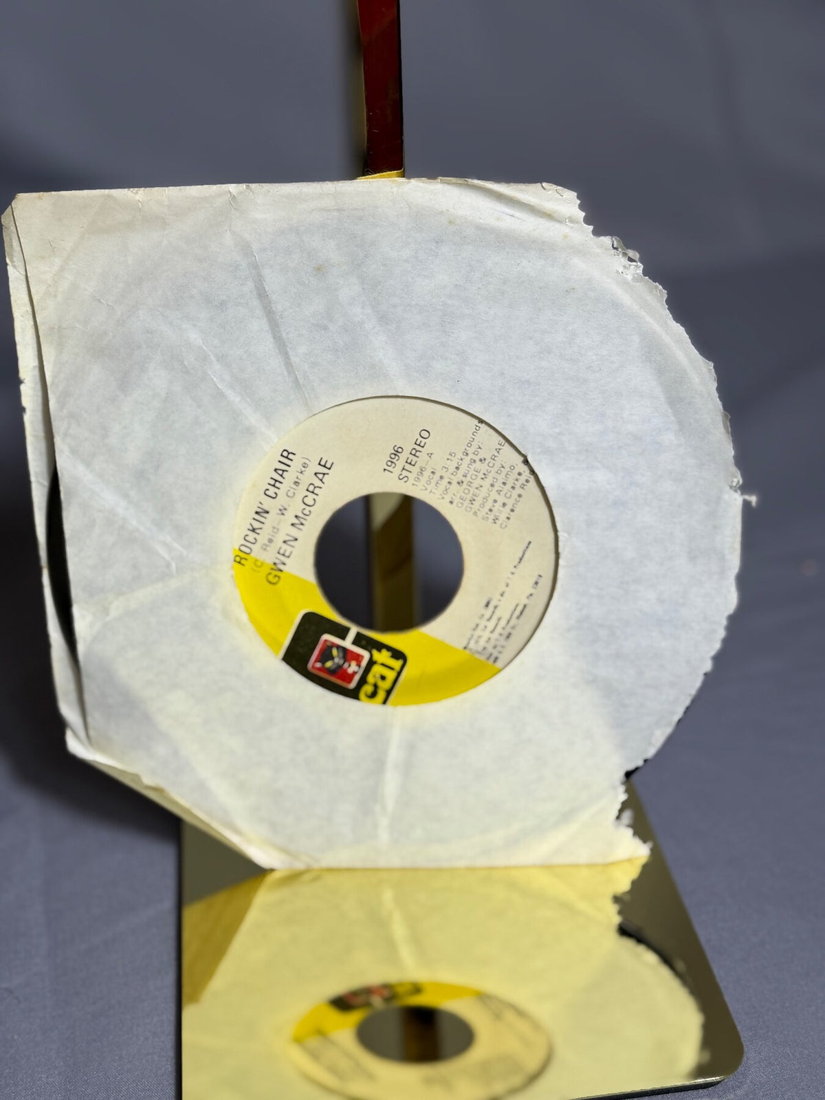 Vintage Gwen McCrae 45 RPM Vinyl Single - Rockin' Chair / It Keeps On Raining photo 1