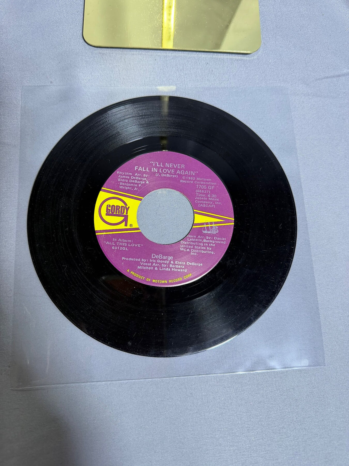 Vintage DeBarge 45 RPM Vinyl Single - Time Will Reveal / I'll Never Fall In photo 1