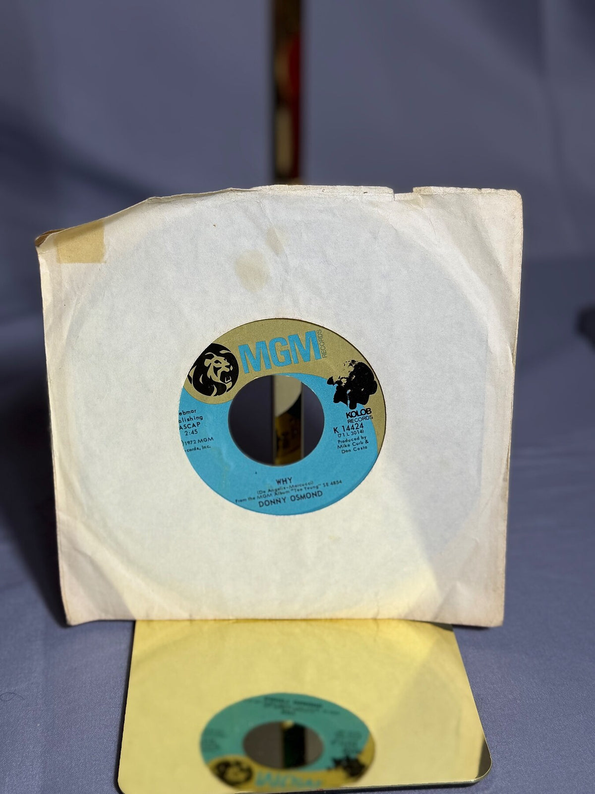 Vintage 1972 Donny Osmond 45 RPM Vinyl Single - Why / Lonely Boy MGM Kolob K photo 1