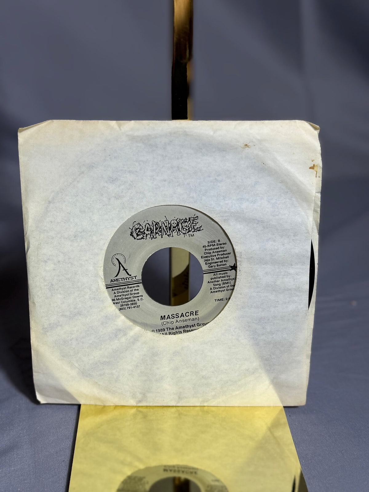 Vintage Carnage - This Is The End / Massacre 7" 45 RPM Vinyl Single 1989 photo 1