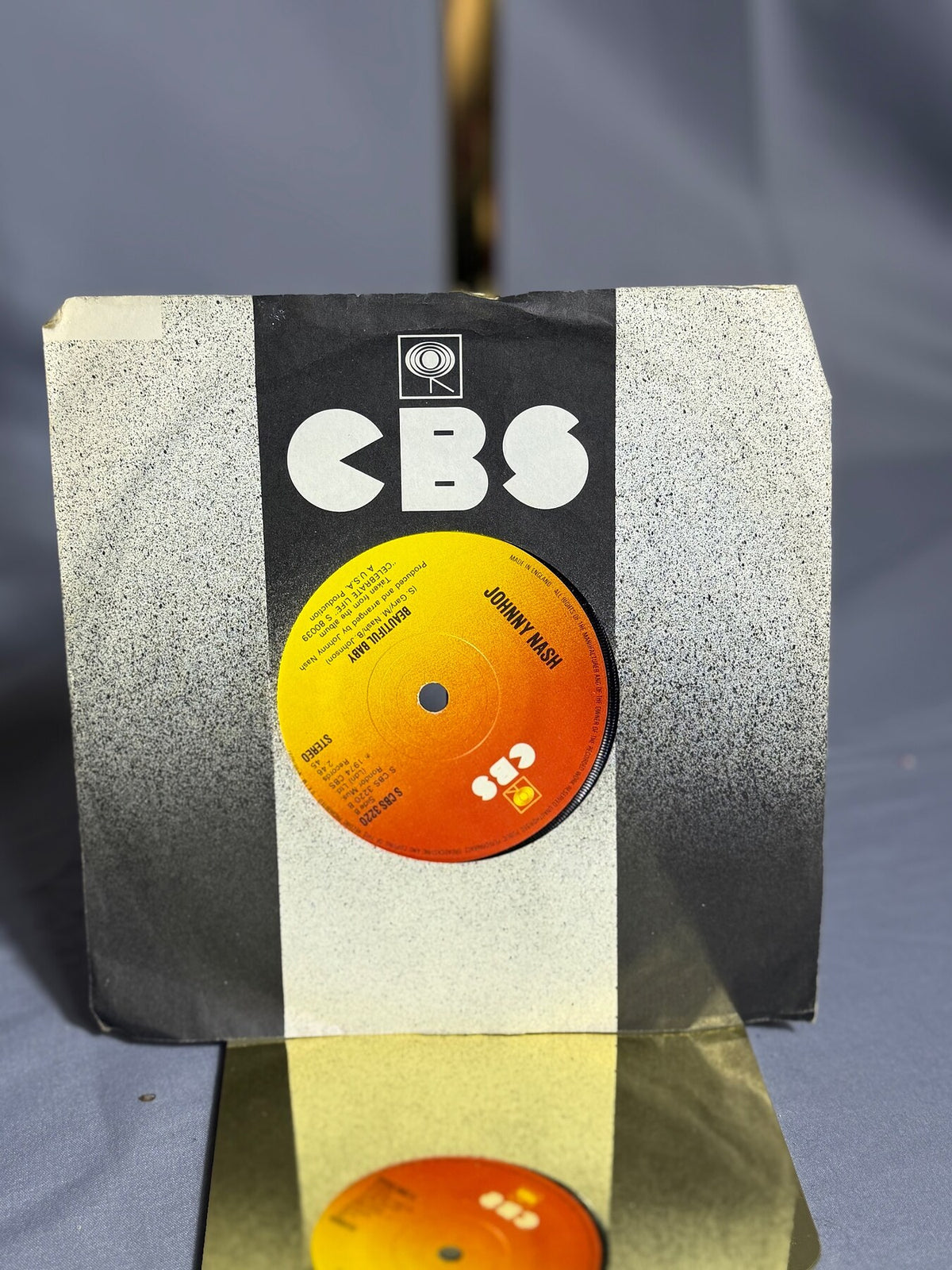 Vintage Johnny Nash 45 RPM Vinyl Single - Tears On My Pillow / Beautiful Baby photo 1