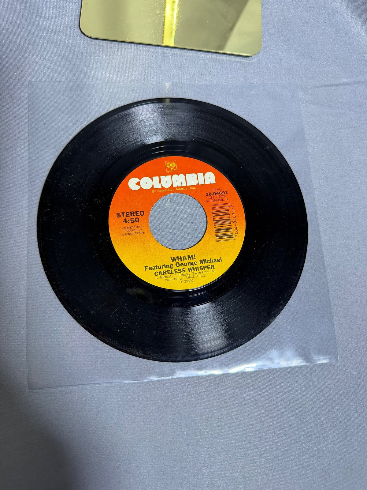 Vintage Wham! Featuring George Michael - Careless Whisper 45 RPM Vinyl Single photo 1