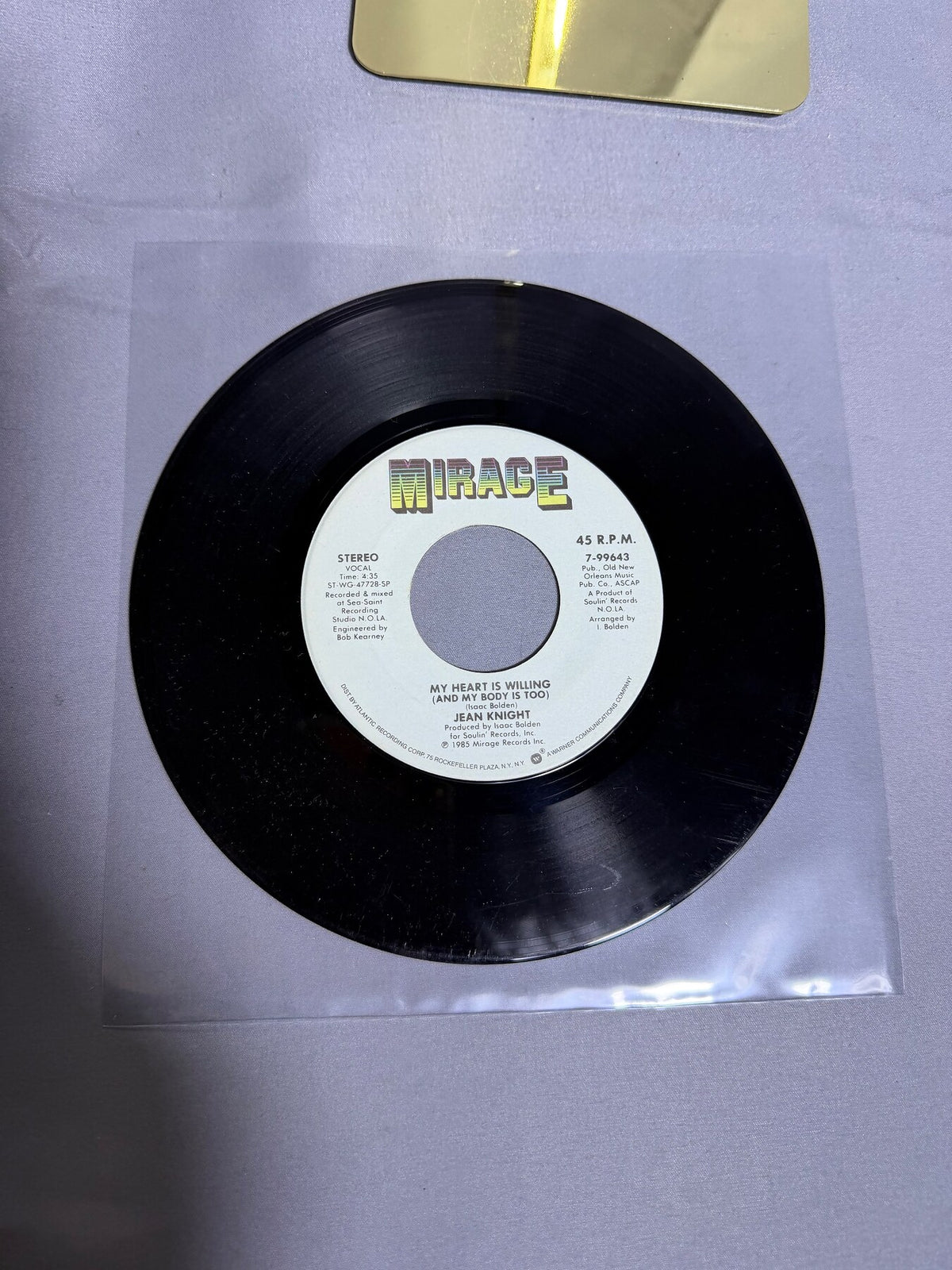 Vintage Jean Knight My Toot Toot / My Heart Is Willing Mirage 45 RPM Vinyl photo 1