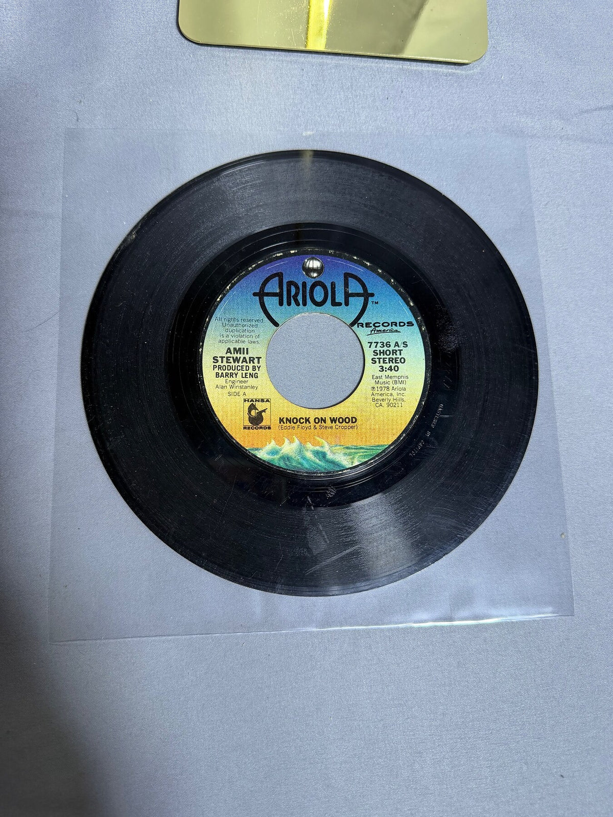 Vintage Amii Stewart - Knock on Wood / When You Are Beautiful 7" Vinyl 45 RPM photo 1