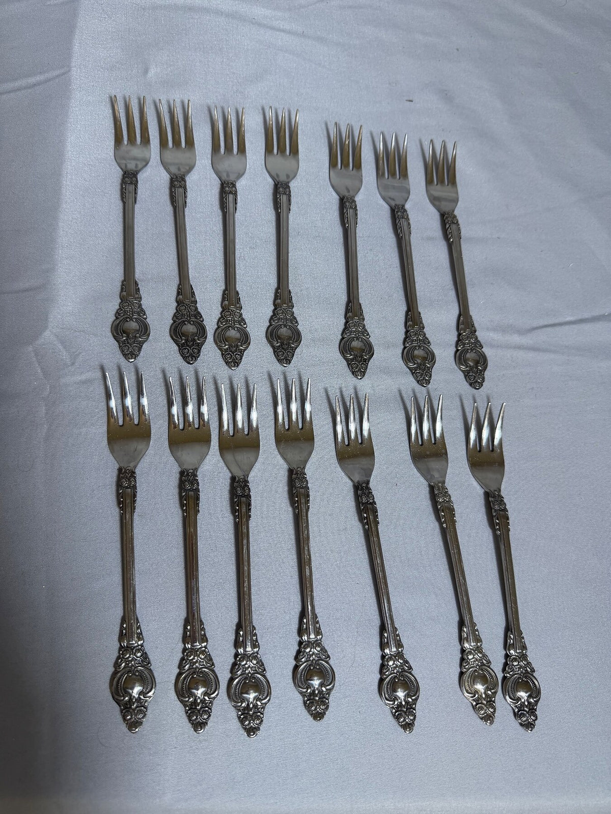 Vintage Supreme Cutlery Ornate Stainless Steel Dessert Forks Set of 12 photo 1
