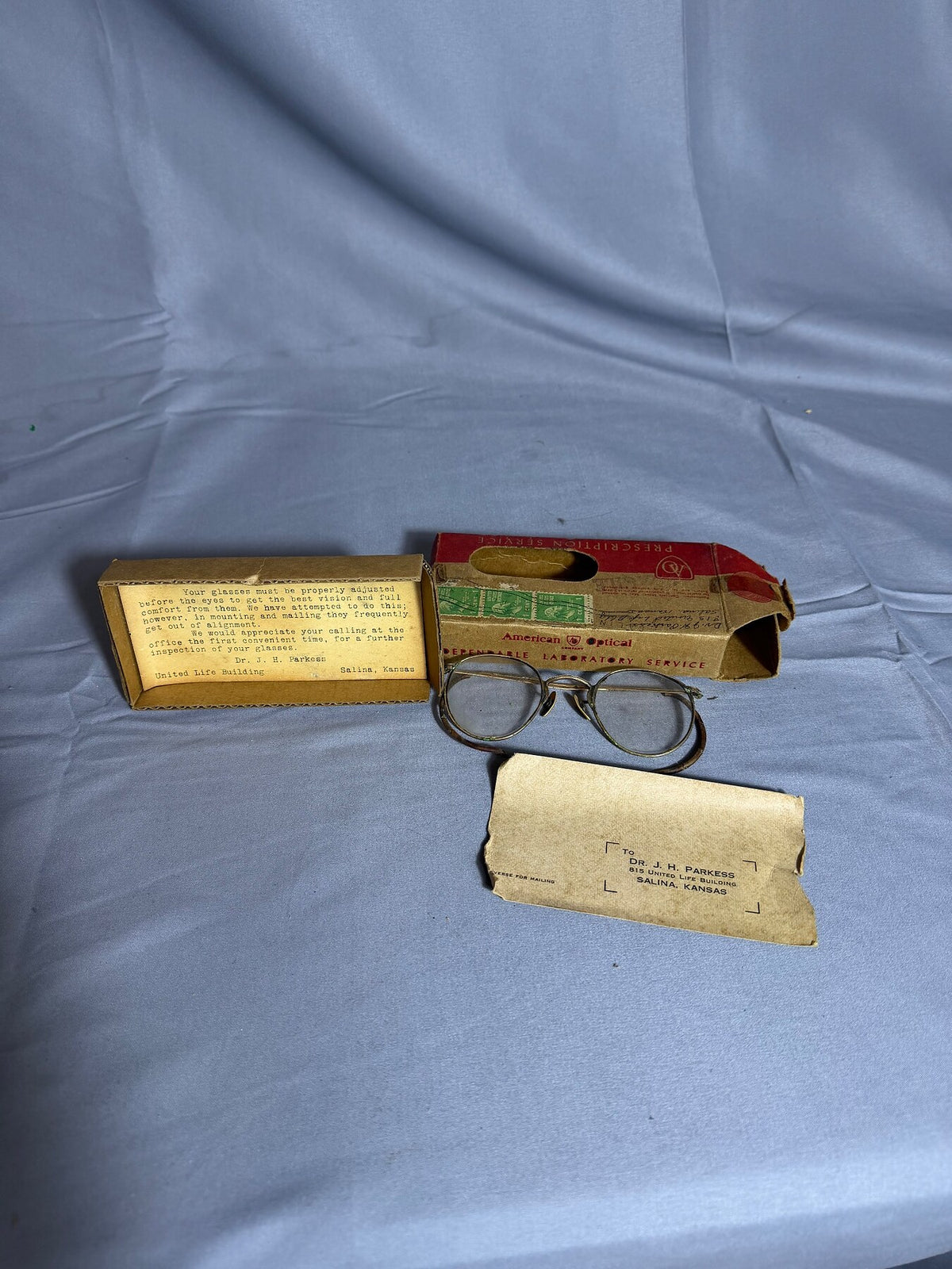 Vintage American Optical 1/10 12K GF Round Eyeglasses w/ Box & Mailer photo 1