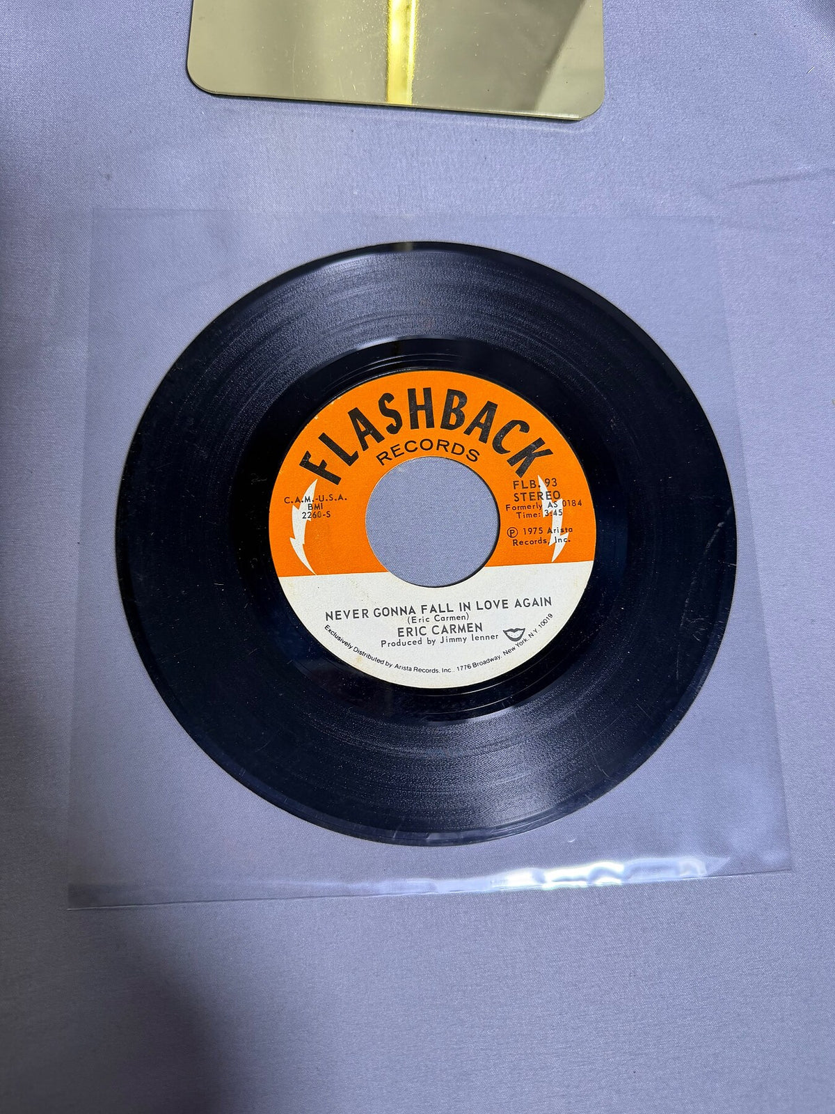 Vintage Eric Carmen 45 RPM Vinyl Single - All By Myself / Never Gonna Fall In photo 1