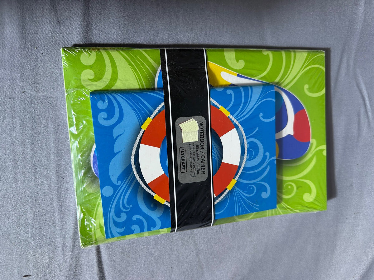 ILYCRAFT 2-Pack Notebook Set Green Swirl & Lifebuoy Designs photo 1