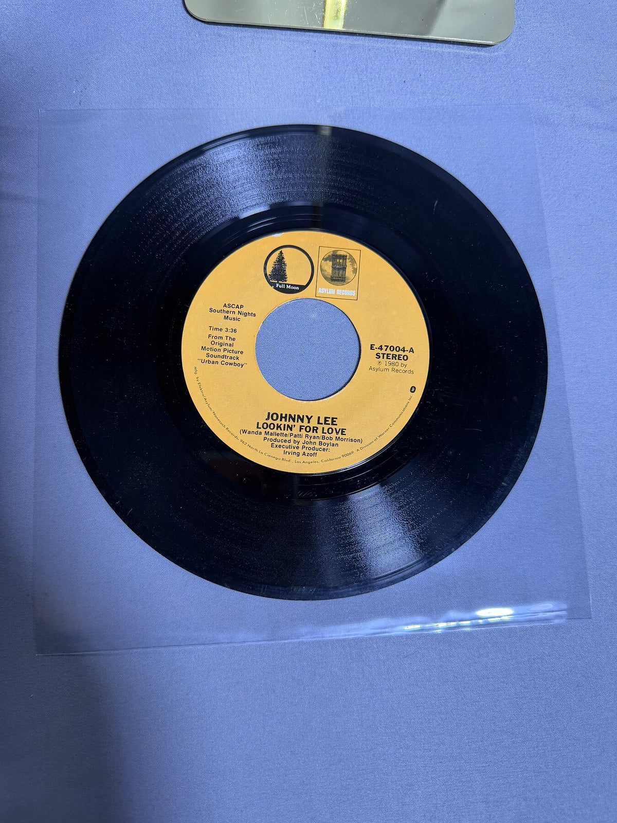 Vintage Urban Cowboy Soundtrack 7" Vinyl Single Johnny Lee Eagles 1980 photo 1