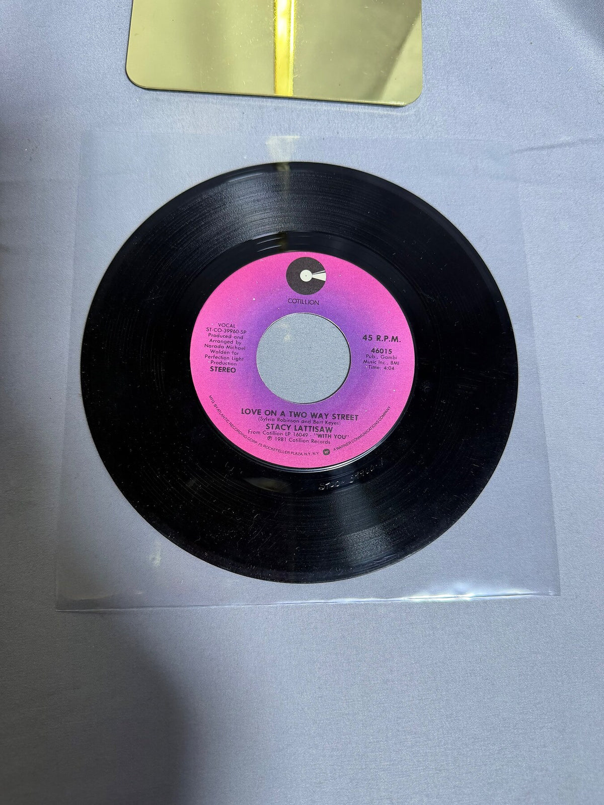 Vintage Stacy Lattisaw 45 RPM Vinyl Single Love On A Two Way Street 1981 photo 1