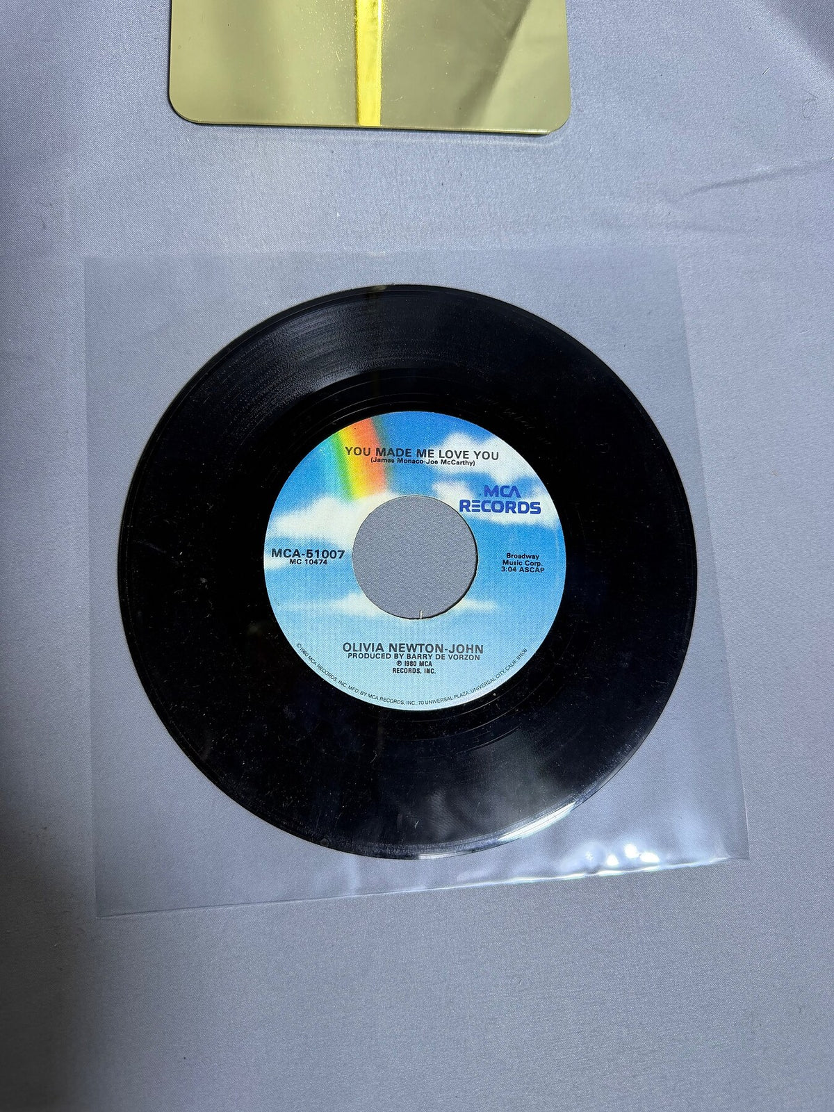 Vintage Olivia Newton-John 45 RPM Vinyl Single - You Made Me Love You / Suddenly photo 1