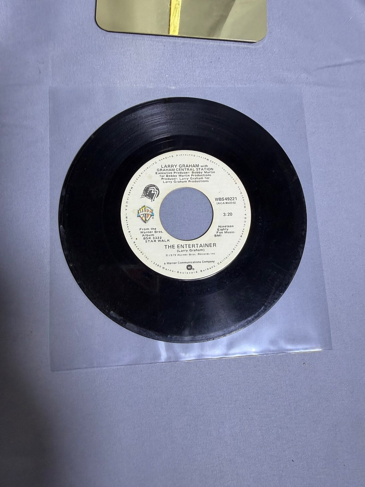 Vintage Larry Graham 45 RPM Vinyl Single The Entertainer / One in a Million You photo 1