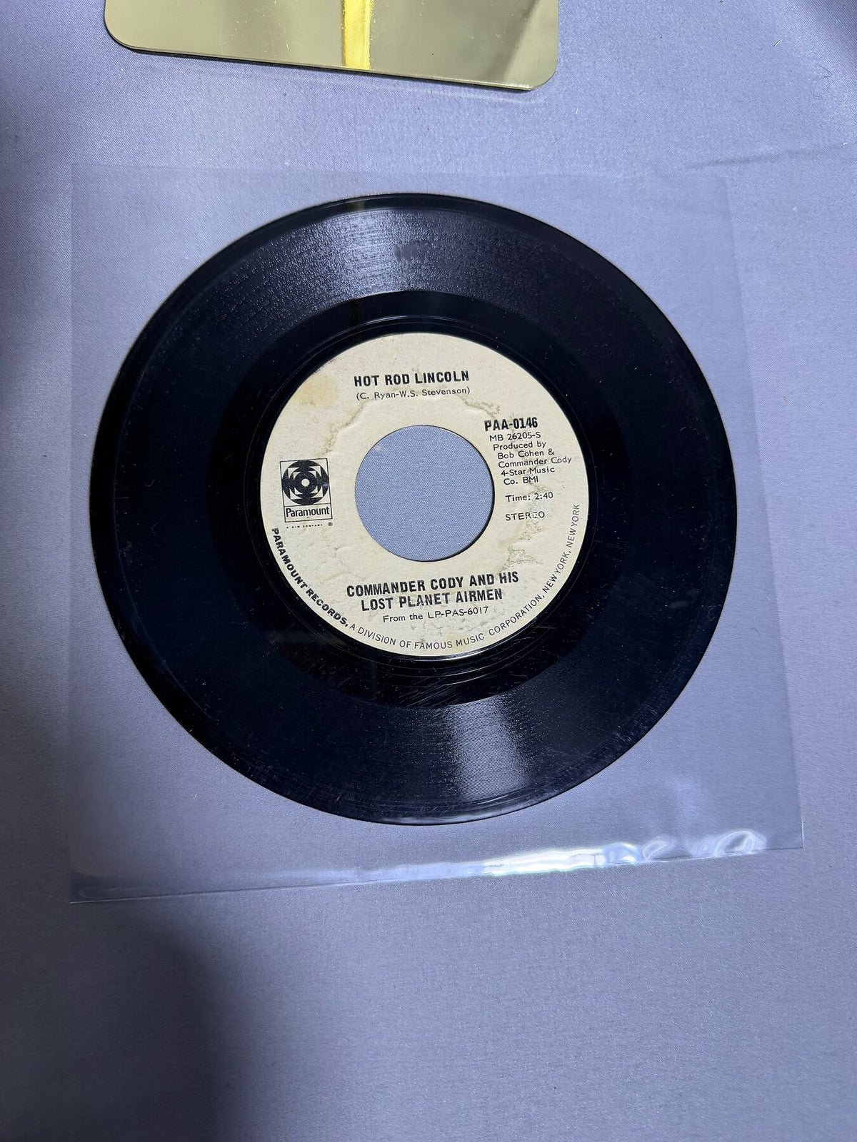 Vintage Commander Cody & His Lost Planet Airmen Hot Rod Lincoln 45 RPM Vinyl photo 1