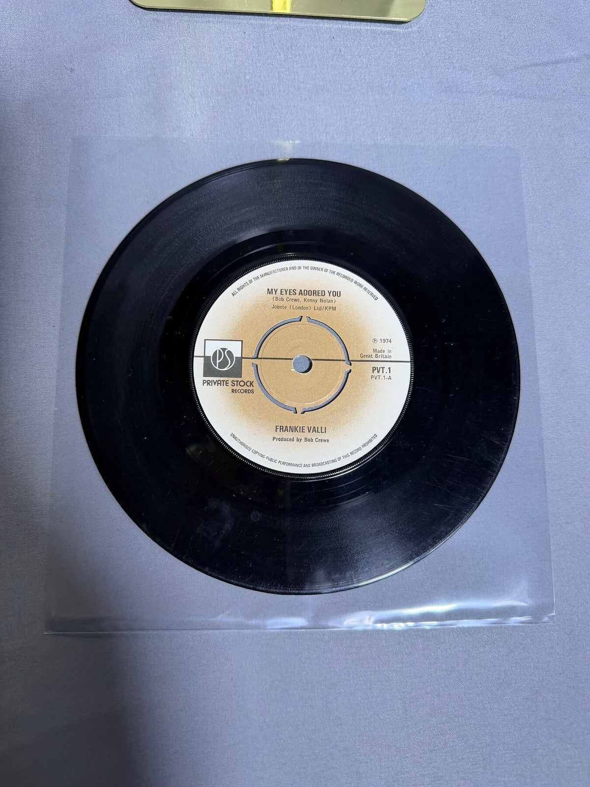 Vintage Frankie Valli 7" Vinyl Single My Eyes Adored You Private Stock 1974 photo 1