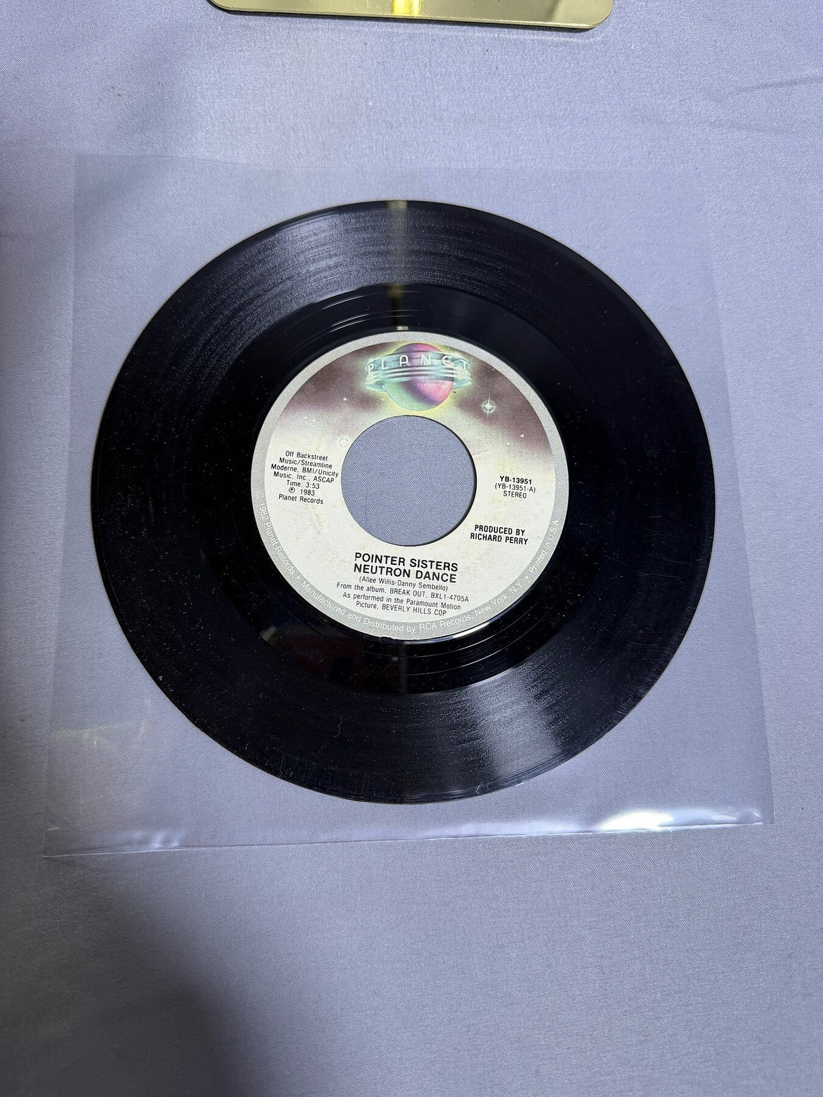 Vintage Pointer Sisters Neutron Dance / Telegraph Your Love 7" Vinyl 1983 photo 1