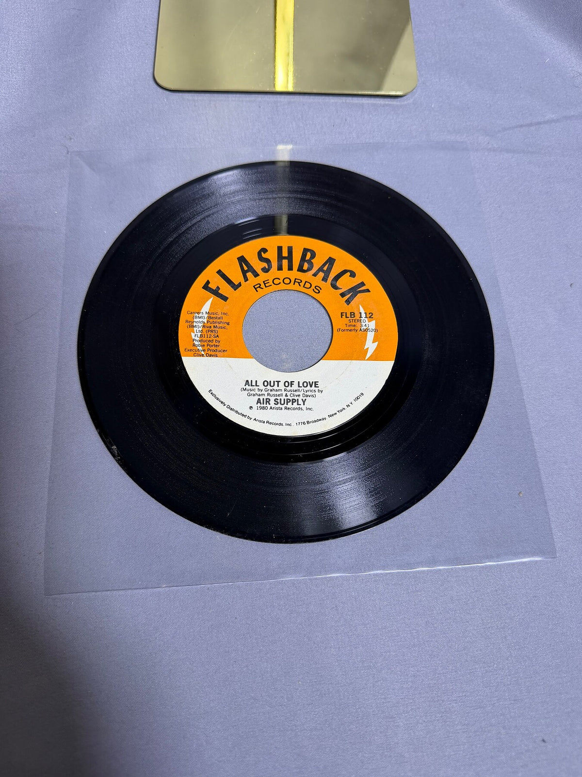 Vintage Air Supply All Out of Love / Old Habits Die Hard 7" Vinyl Single photo 1