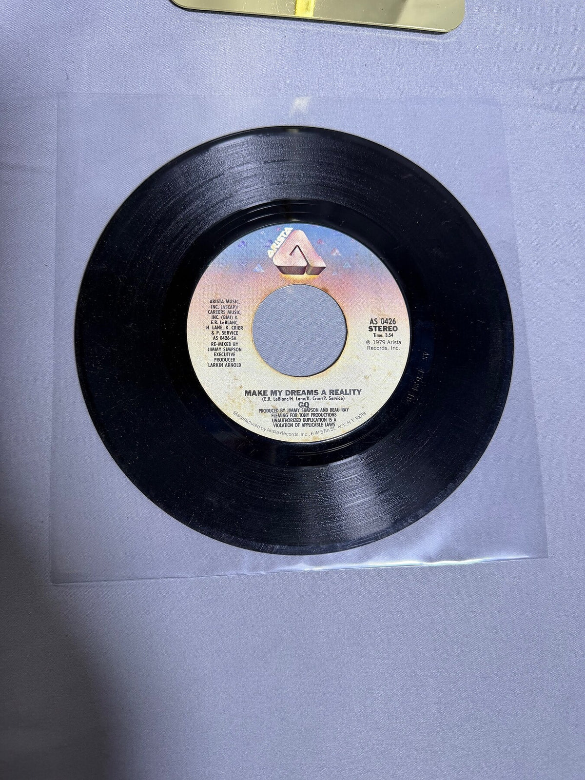 Vintage GQ Make My Dreams A Reality / I Do Love You Arista 7" Vinyl 1979 photo 1