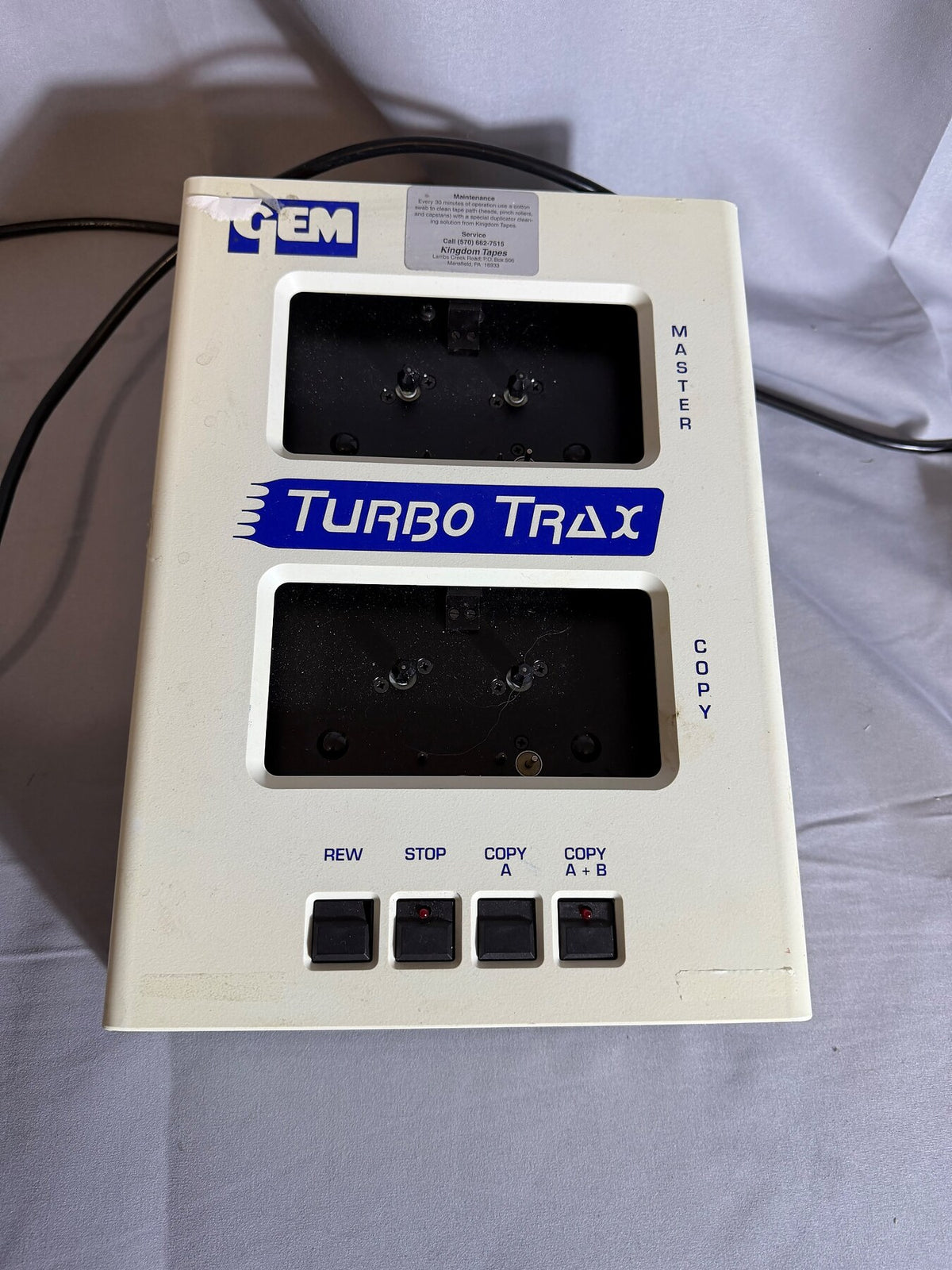 Vintage GEM Turbo Trax Cassette Tape Duplicator Model HONO LC60126 photo 1