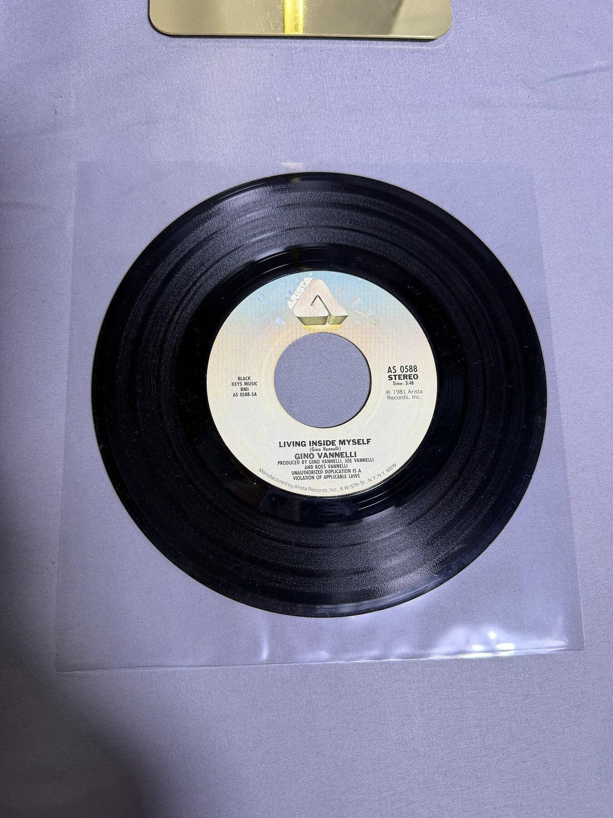 Vintage Gino Vannelli 45 RPM Vinyl Single Living Inside Myself Stay With Me photo 1