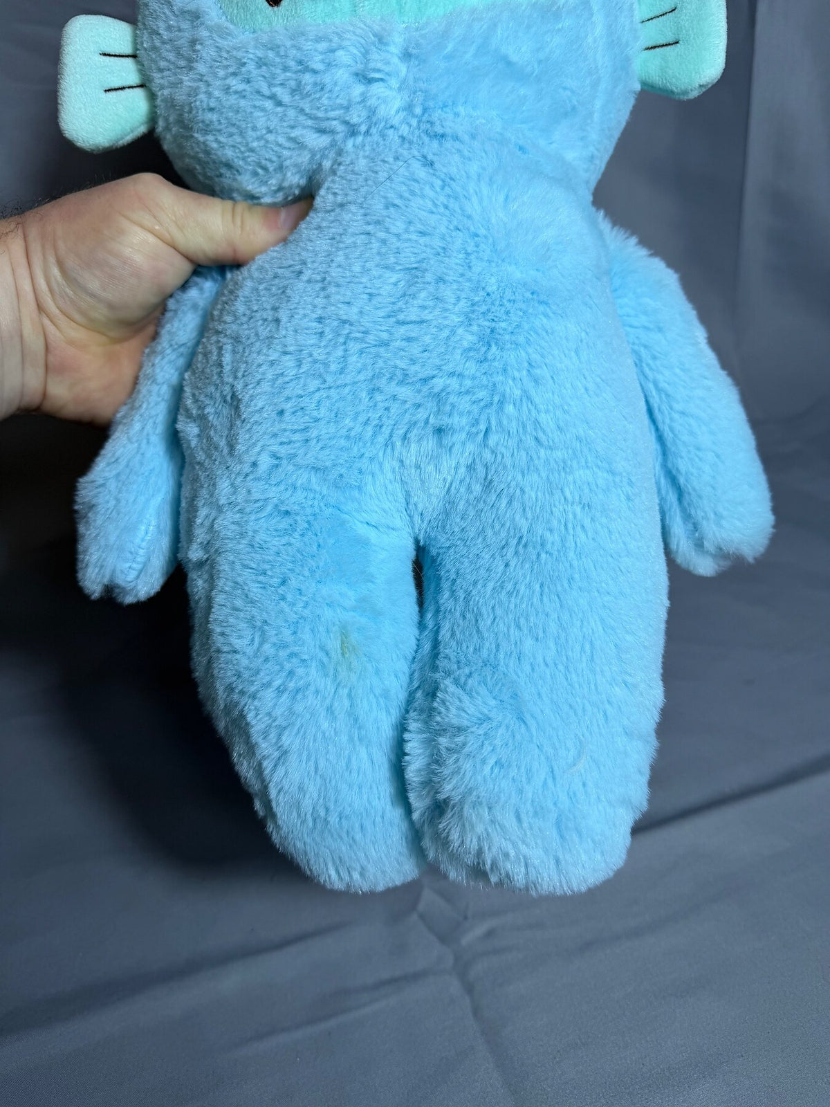 Blue Plush Monster Stuffed Animal Toy with Mint Green Face - 12.5 Inches photo 2