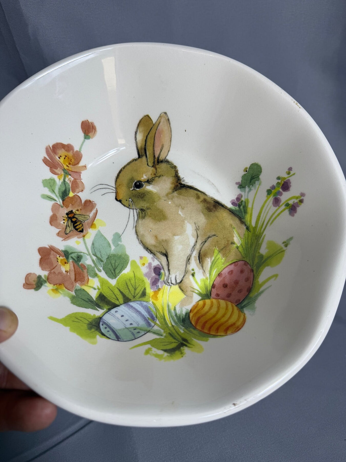 EFFETTI d'Arte Handmade Italy Easter Bunny Ceramic Bowl Dish photo 2