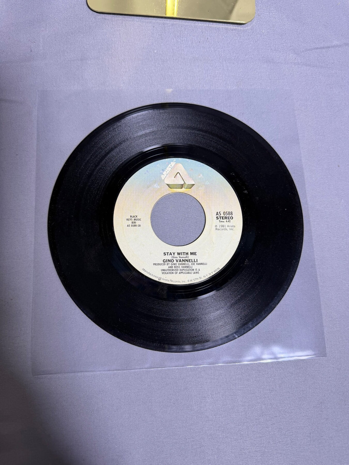 Vintage Gino Vannelli 45 RPM Vinyl Single Living Inside Myself Stay With Me photo 2
