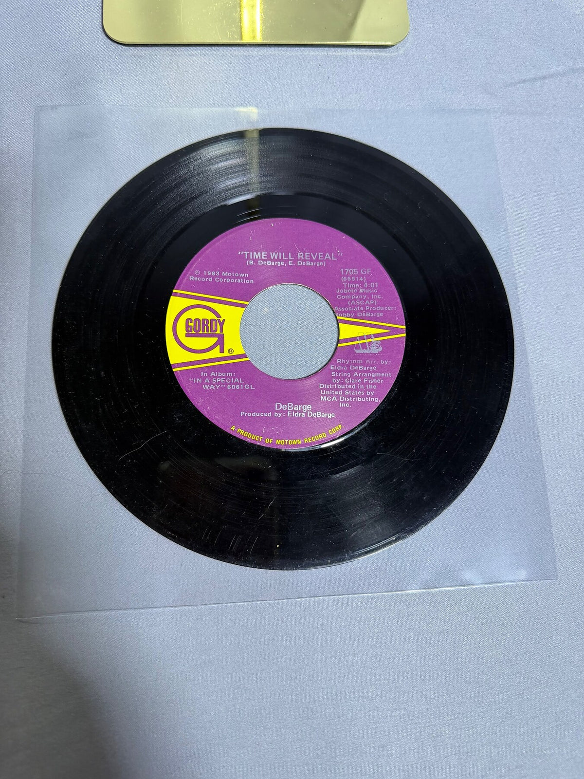 Vintage DeBarge 45 RPM Vinyl Single - Time Will Reveal / I'll Never Fall In photo 2