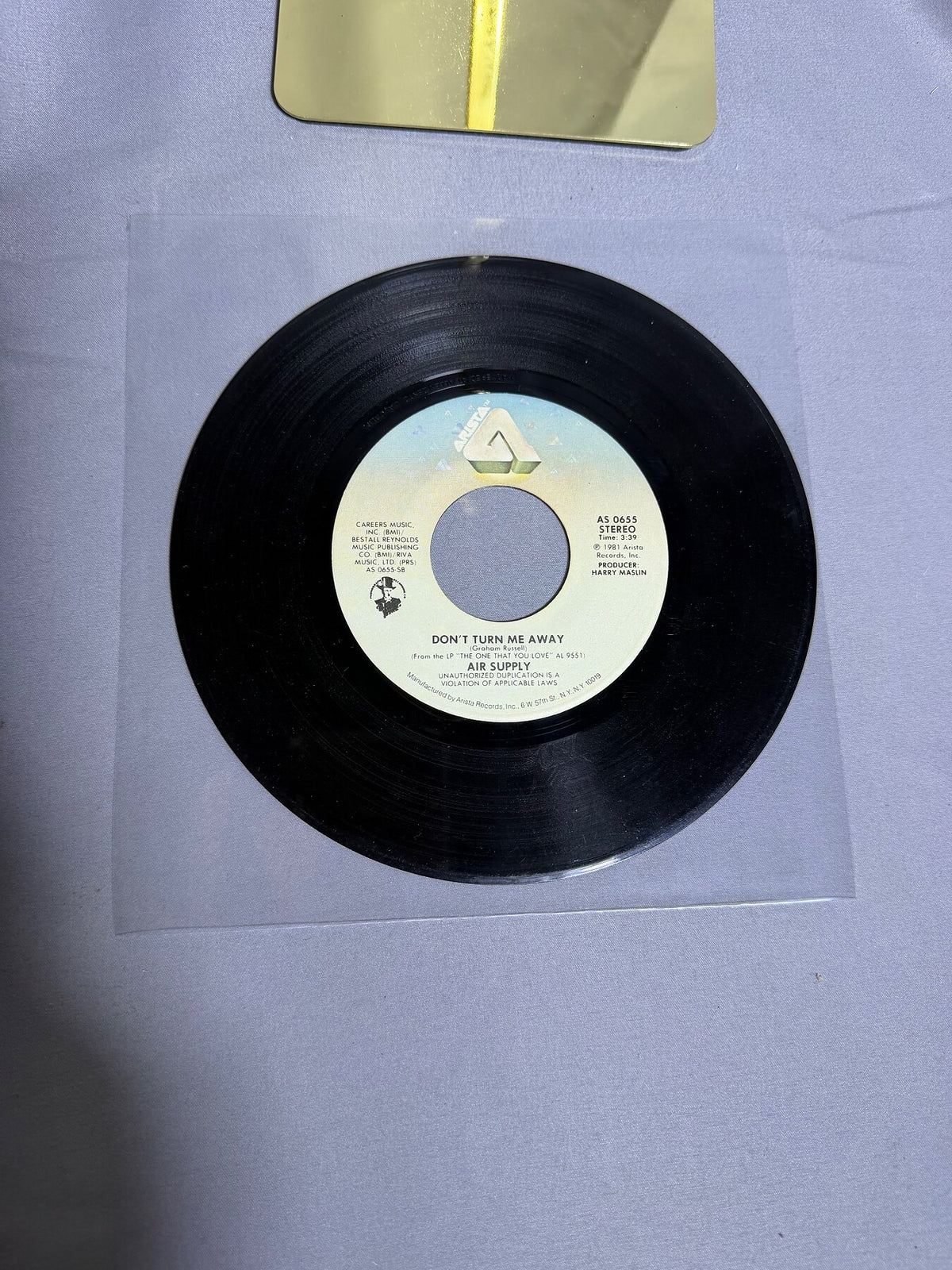 Vintage Air Supply Sweet Dreams / Don't Turn Me Away 7" Vinyl 45 RPM photo 2