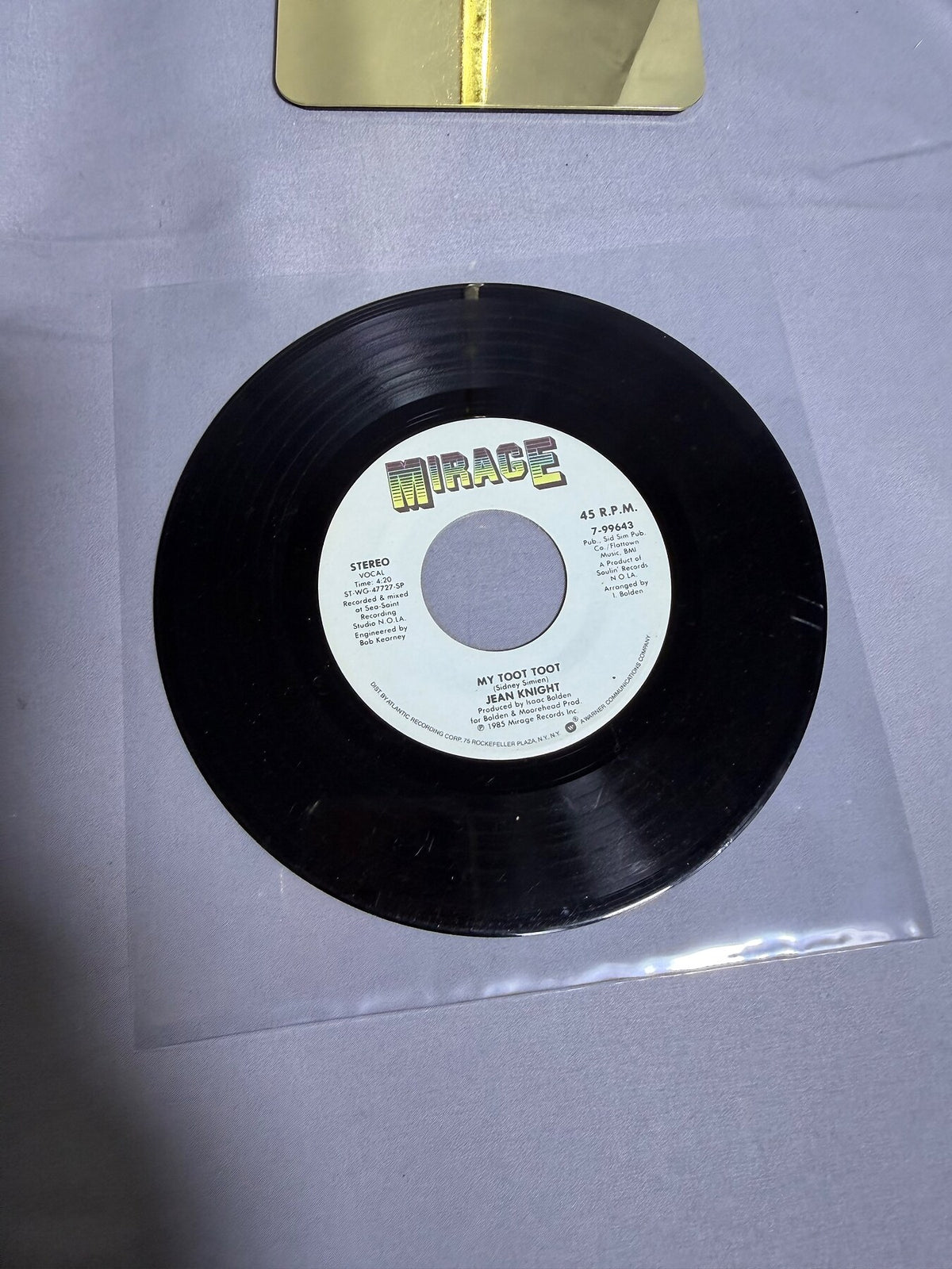 Vintage Jean Knight My Toot Toot / My Heart Is Willing Mirage 45 RPM Vinyl photo 2