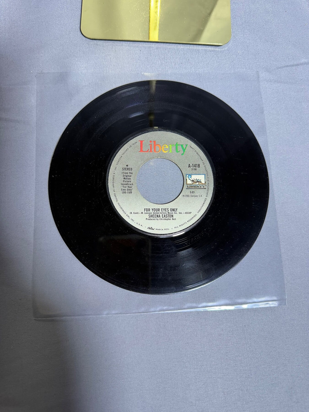 Vintage Sheena Easton For Your Eyes Only 7" Vinyl 45 RPM Single 1981 photo 2