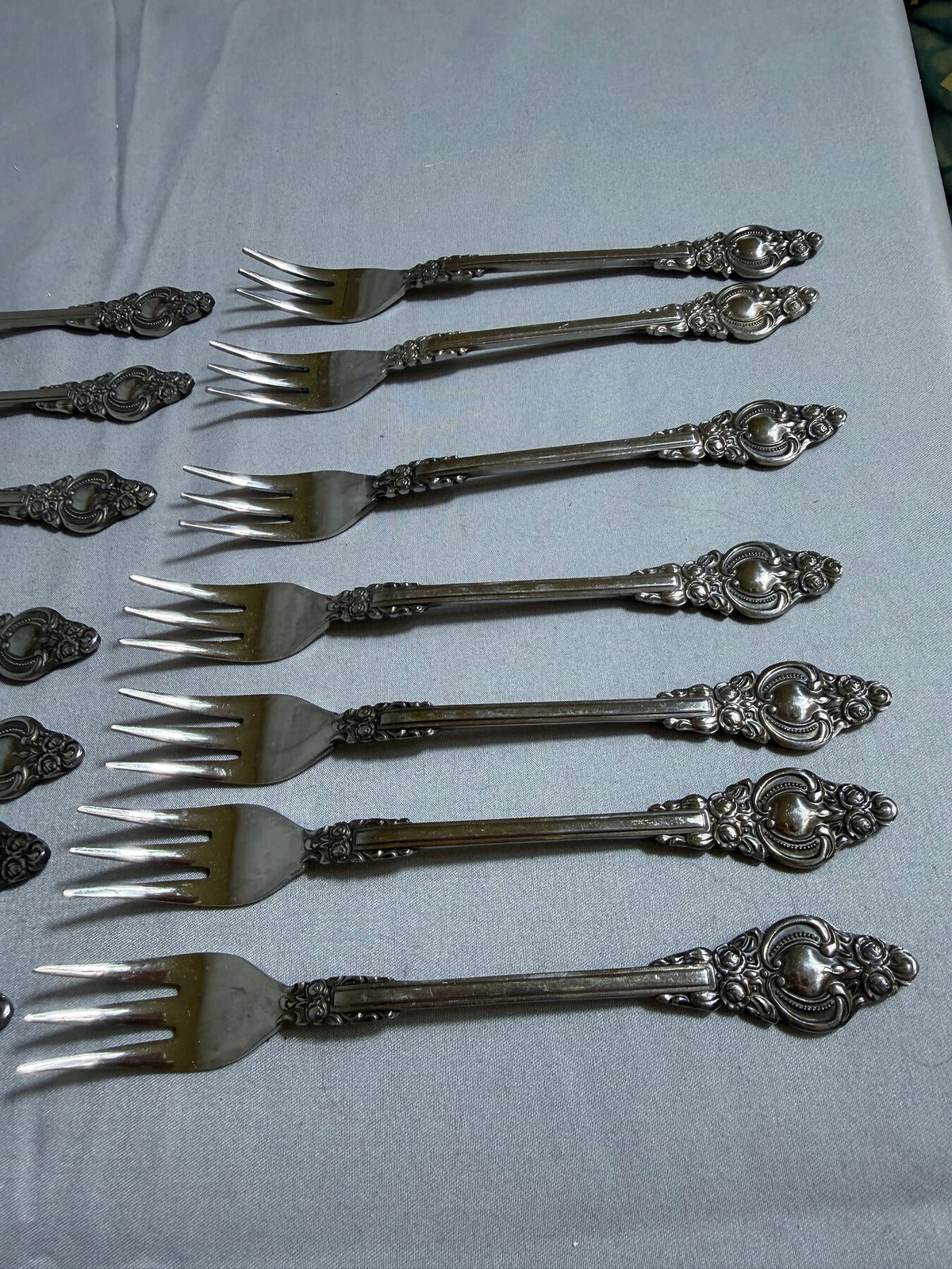 Vintage Supreme Cutlery Ornate Stainless Steel Dessert Forks Set of 12 photo 2