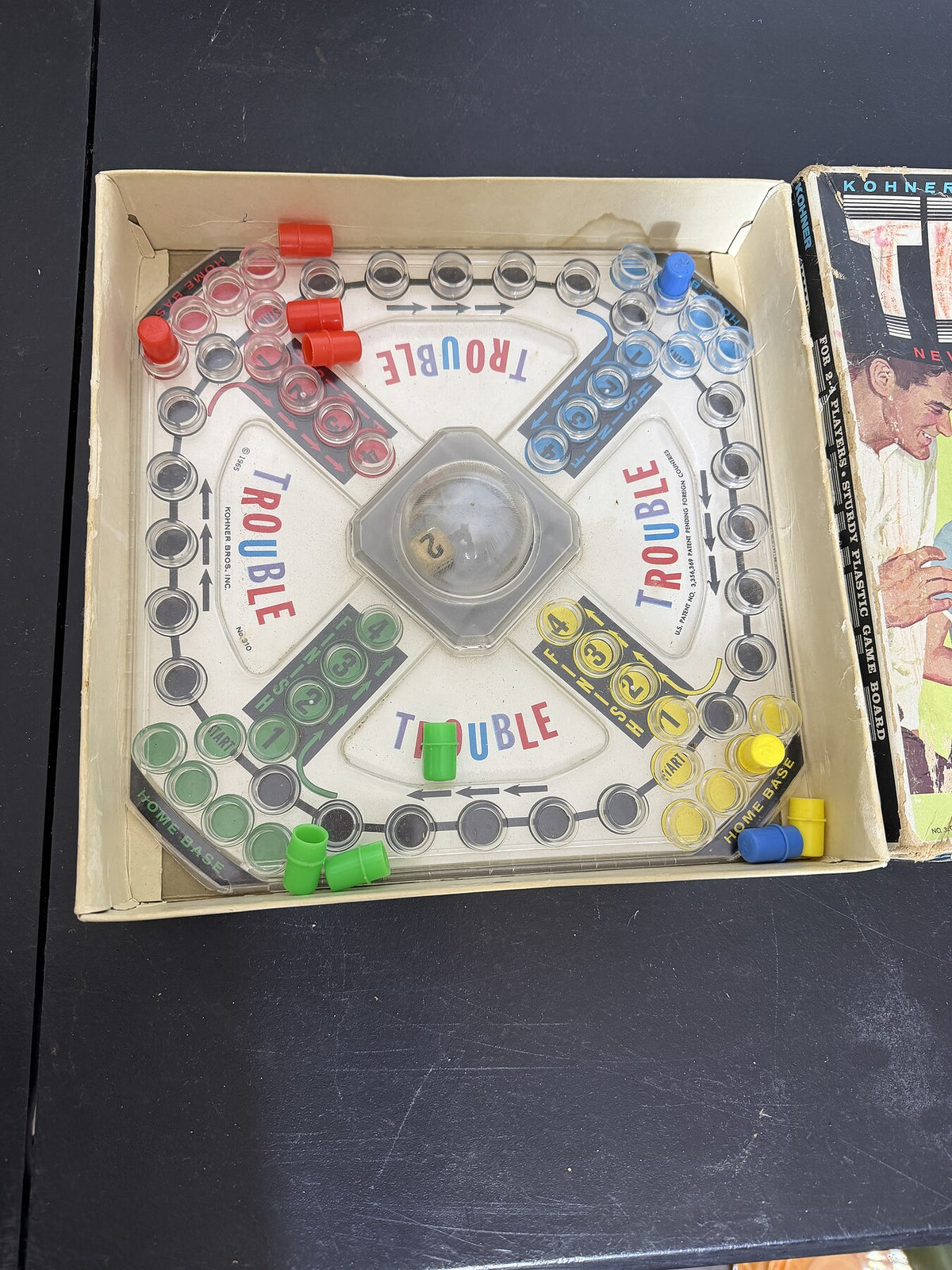 Vintage Kohner Trouble Pop-O-Matic Board Game 1965 - Wormhole Thrift