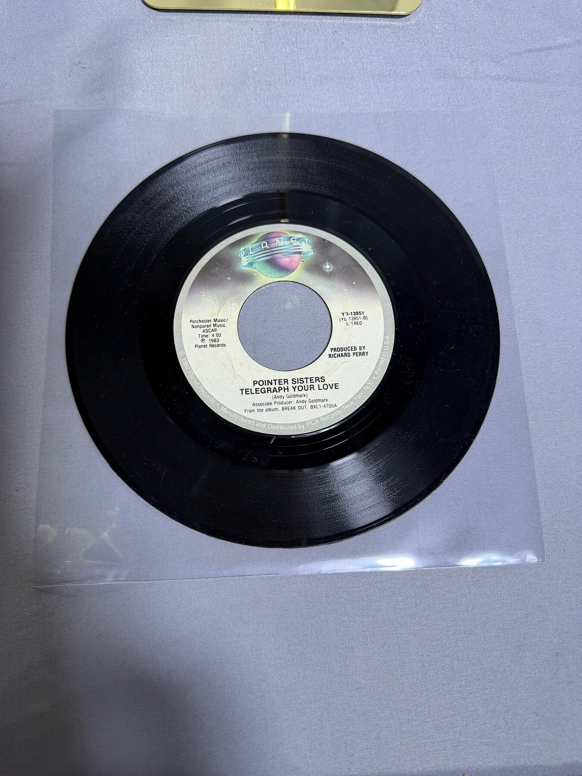 Vintage Pointer Sisters Neutron Dance / Telegraph Your Love 7" Vinyl 1983 photo 2