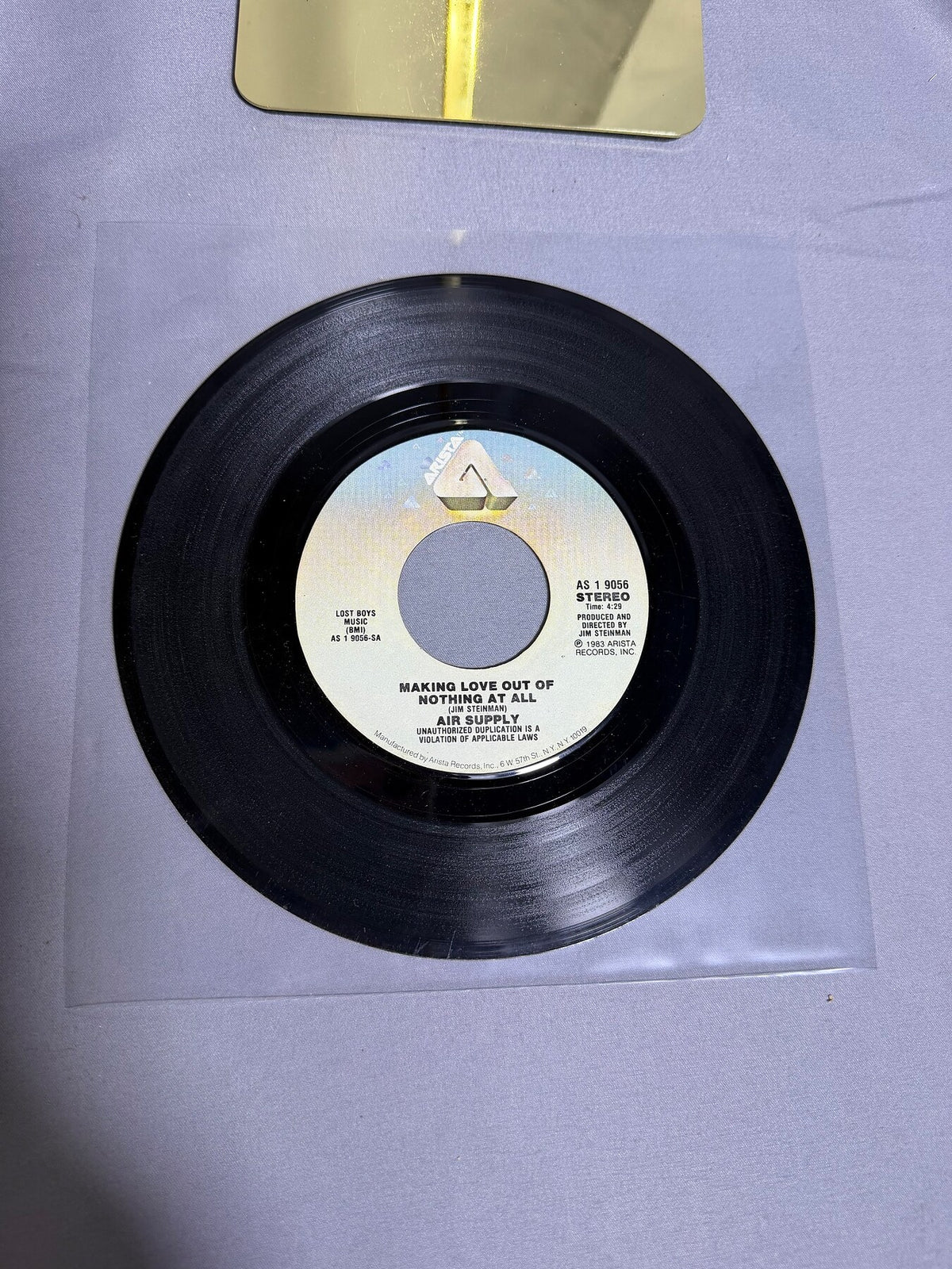 Vintage Air Supply Making Love Out of Nothing At All 45 RPM Vinyl Single 1983 photo 2