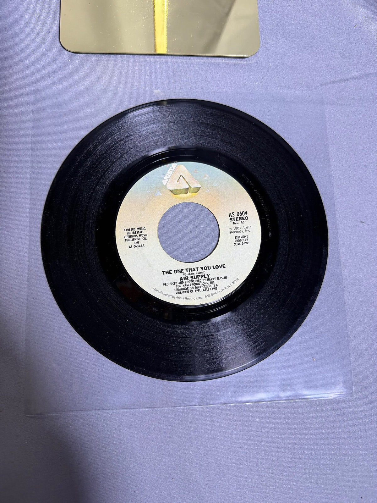 Vintage Air Supply 45 RPM Vinyl Single - The One That You Love / I Want To photo 2