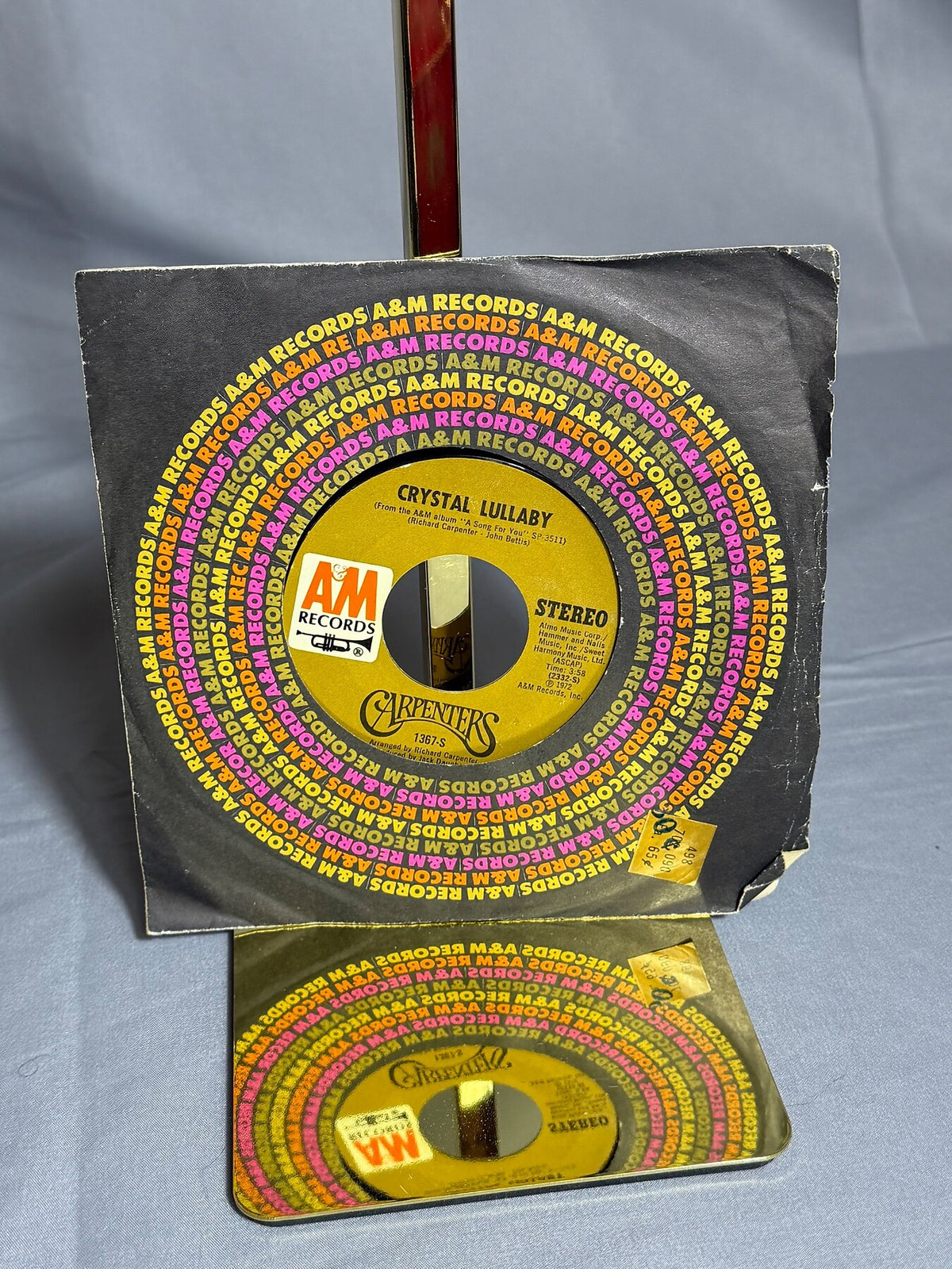 Vintage Carpenters 45 RPM Vinyl Single Goodbye to Love / Crystal Lullaby 1972 photo 2