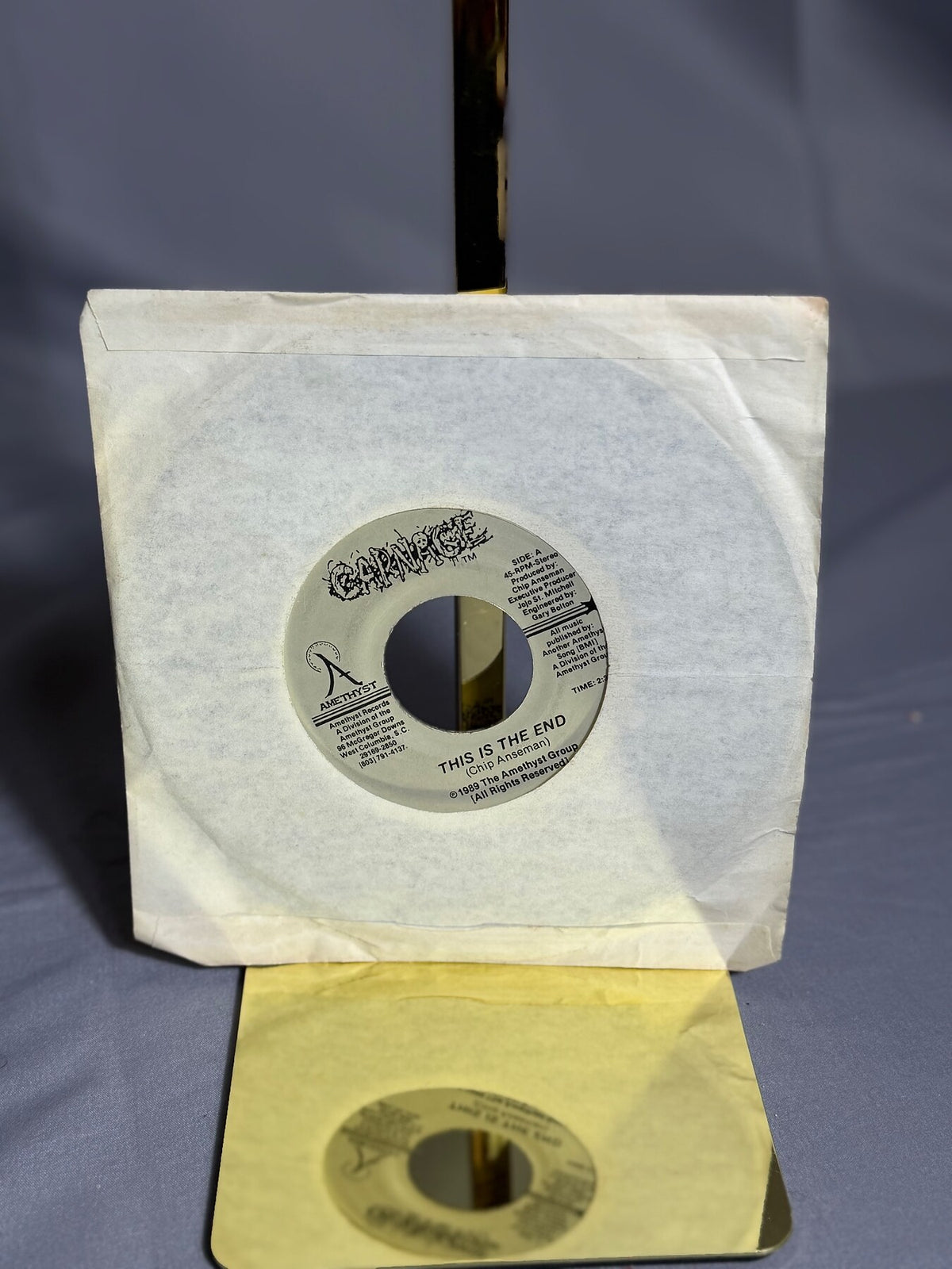Vintage Carnage - This Is The End / Massacre 7" 45 RPM Vinyl Single 1989 photo 2