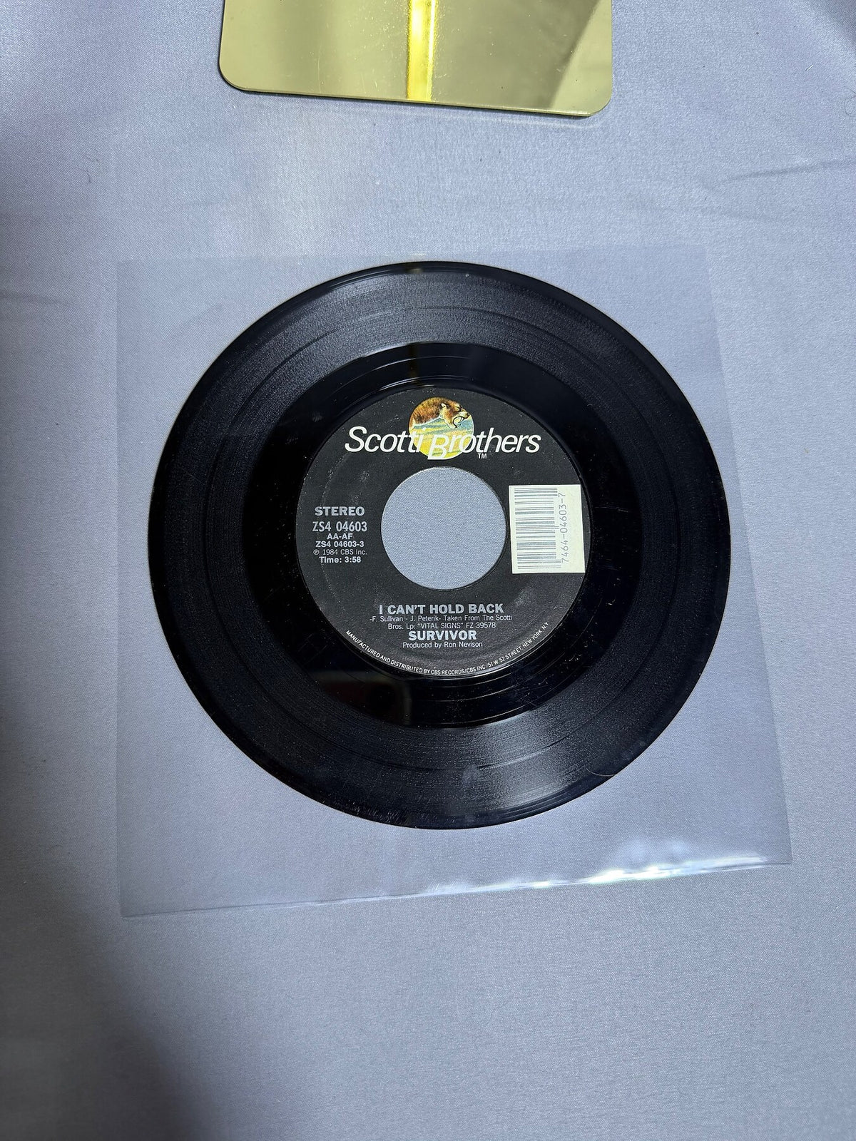 Vintage Survivor 45 RPM Vinyl Single I Can't Hold Back / I See You In Everyone photo 2