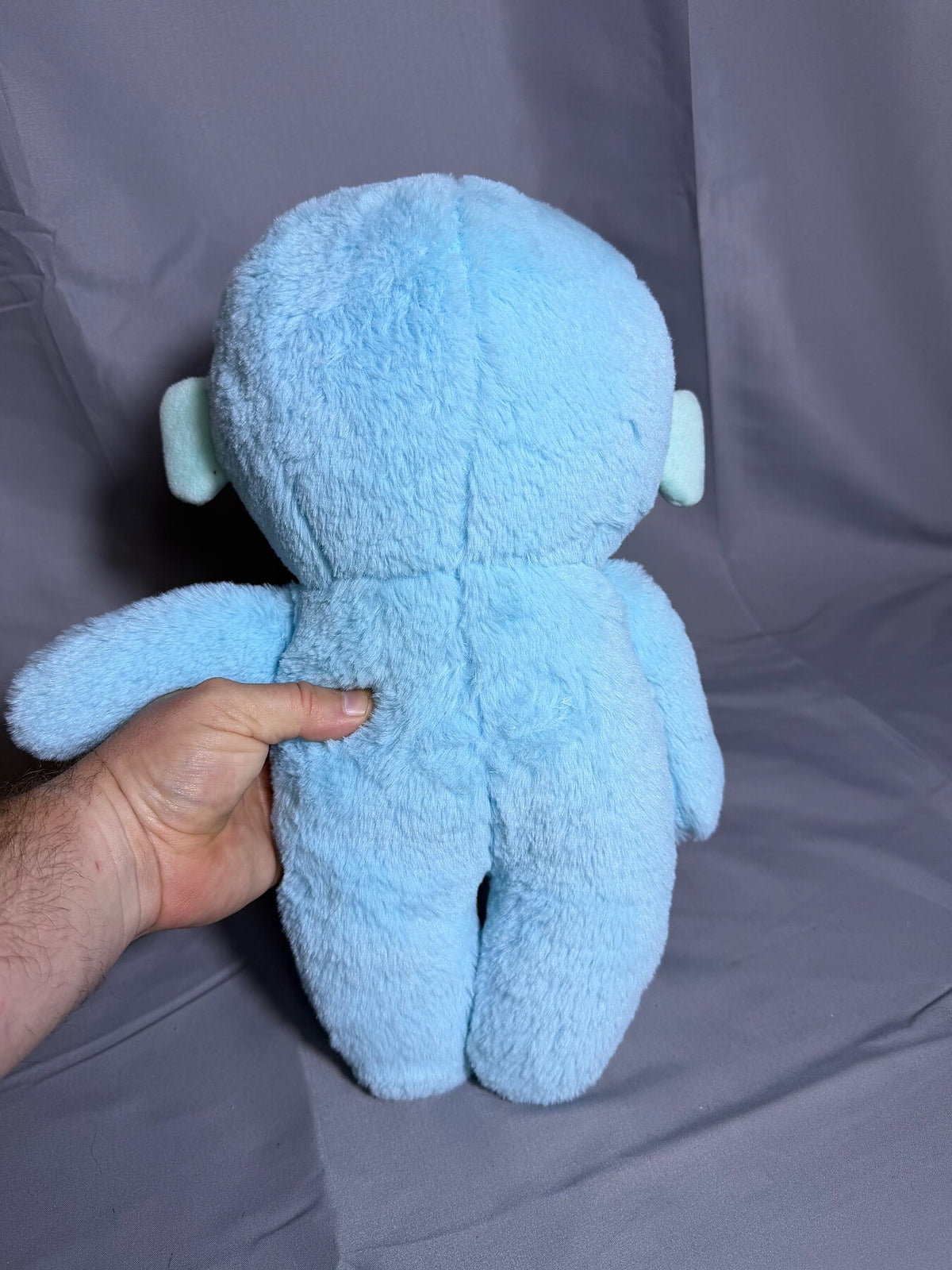 Blue Plush Monster Stuffed Animal Toy with Mint Green Face - 12.5 Inches photo 3