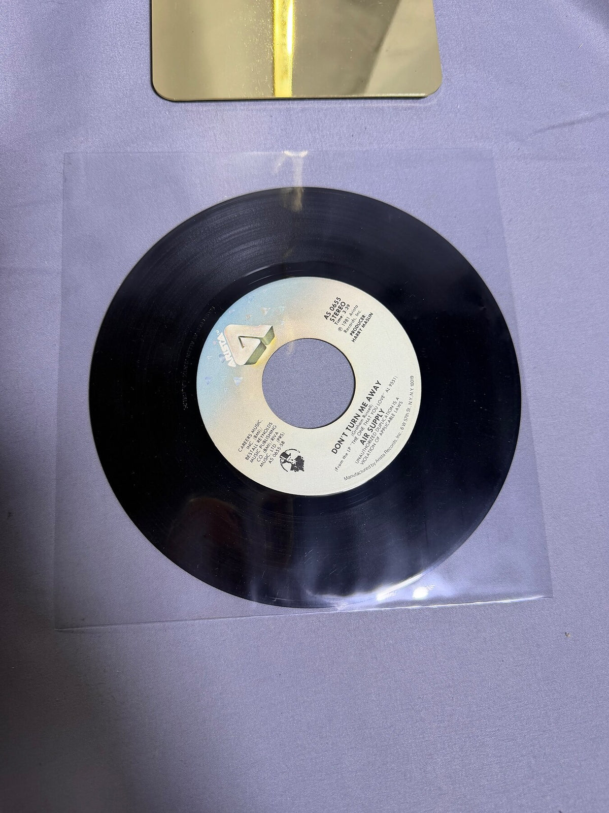 Vintage Air Supply Sweet Dreams / Don't Turn Me Away 7" Vinyl 45 RPM photo 3