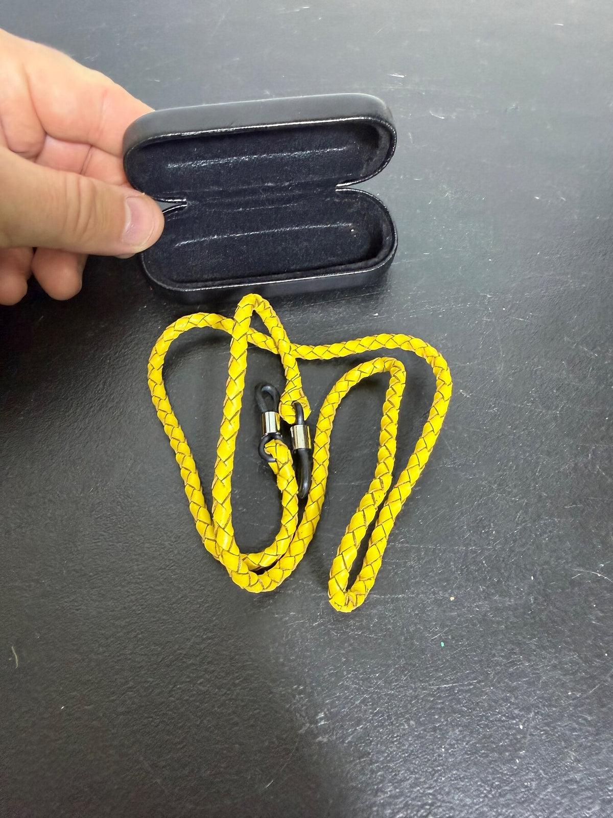 Eyebobs Yellow Braided Eyewear Retainer Cord with Black Case - Wormhole Thrift