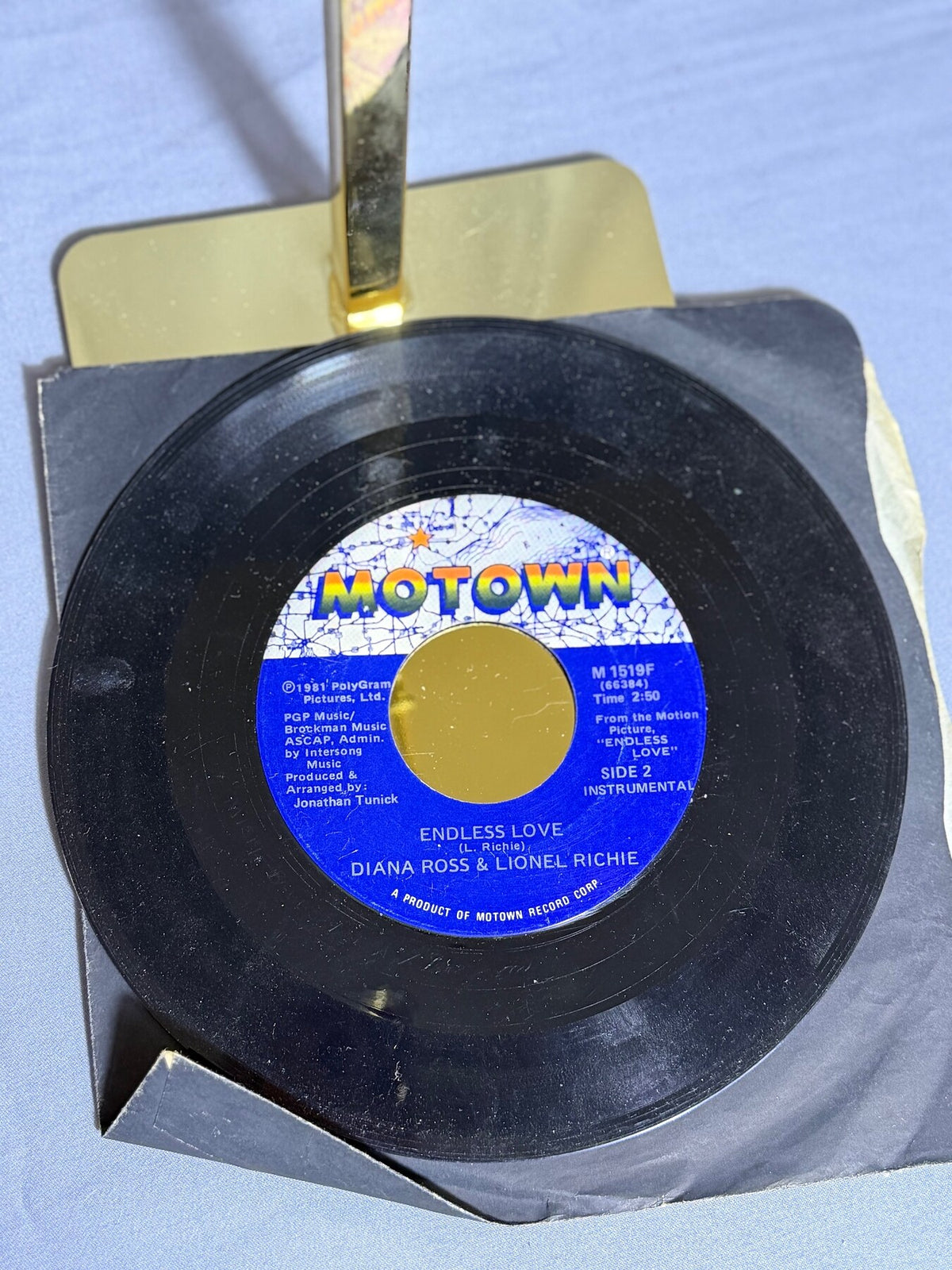 Vintage 1981 Diana Ross & Lionel Richie - Endless Love Motown 45 RPM Vinyl photo 3