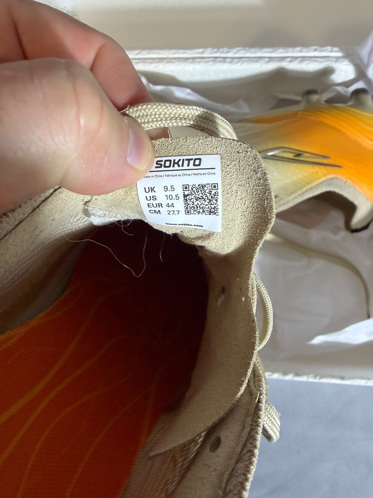 SOKITO Men's US 10.5 Tan Orange Sustainable Soccer Cleats New photo 3