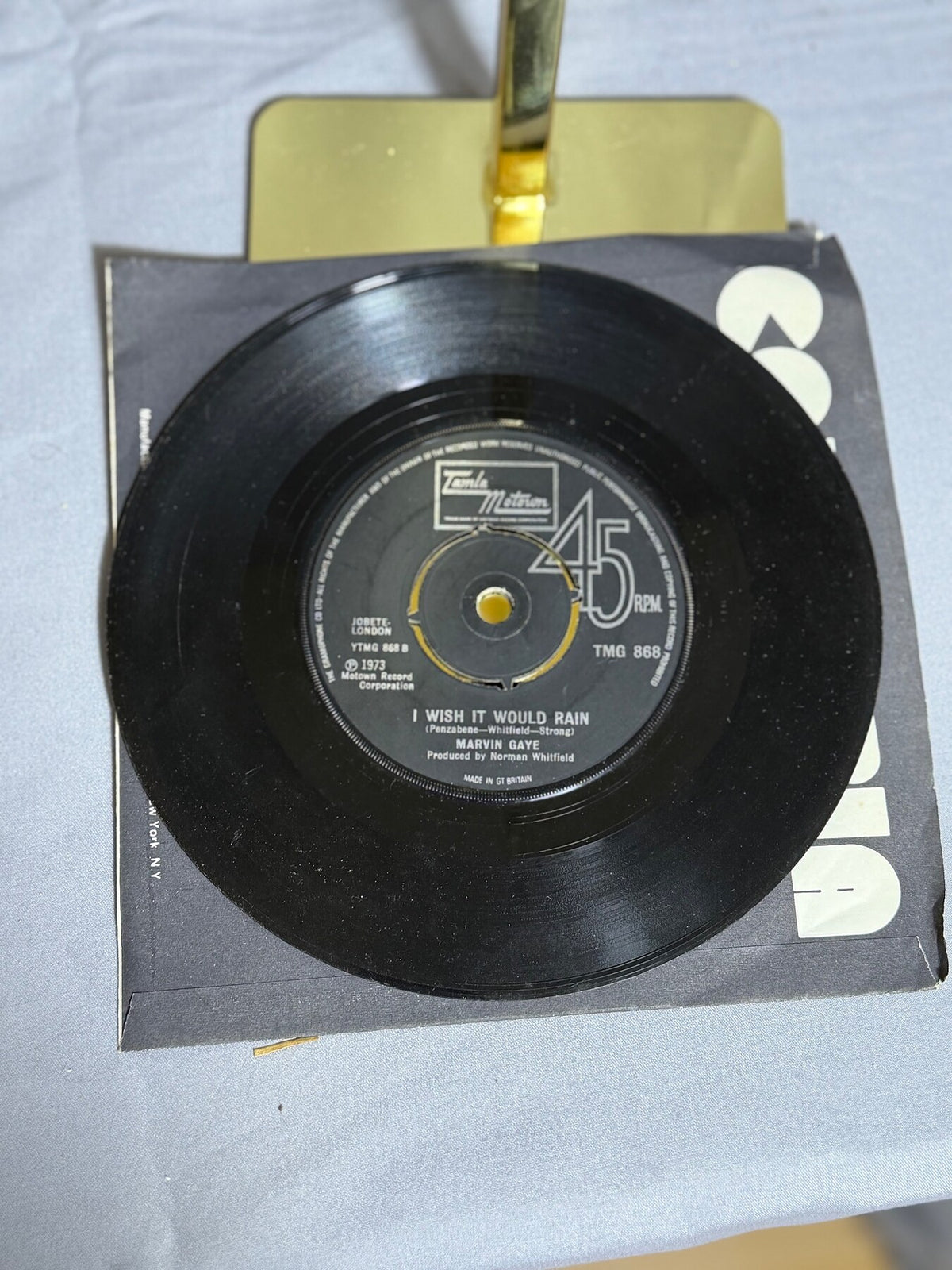 Vintage Marvin Gaye Let's Get It On / I Wish It Would Rain 1973 Tamla Motown photo 3
