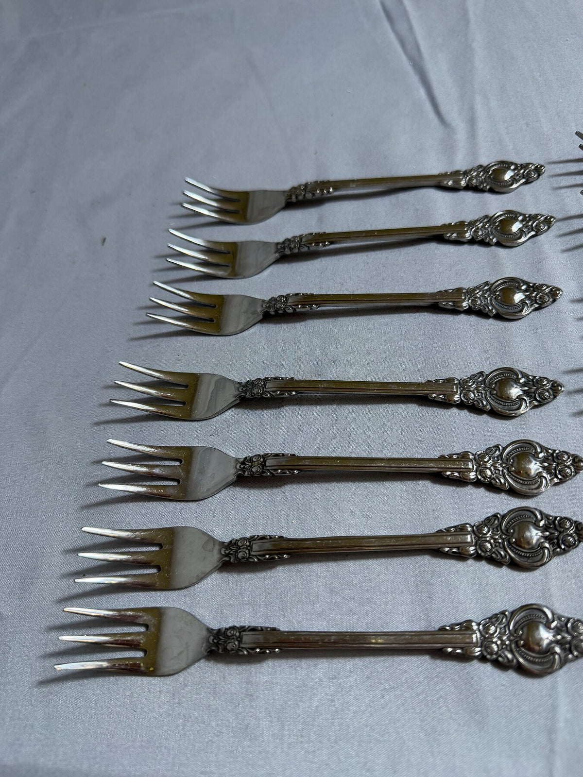 Vintage Supreme Cutlery Ornate Stainless Steel Dessert Forks Set of 12 photo 3