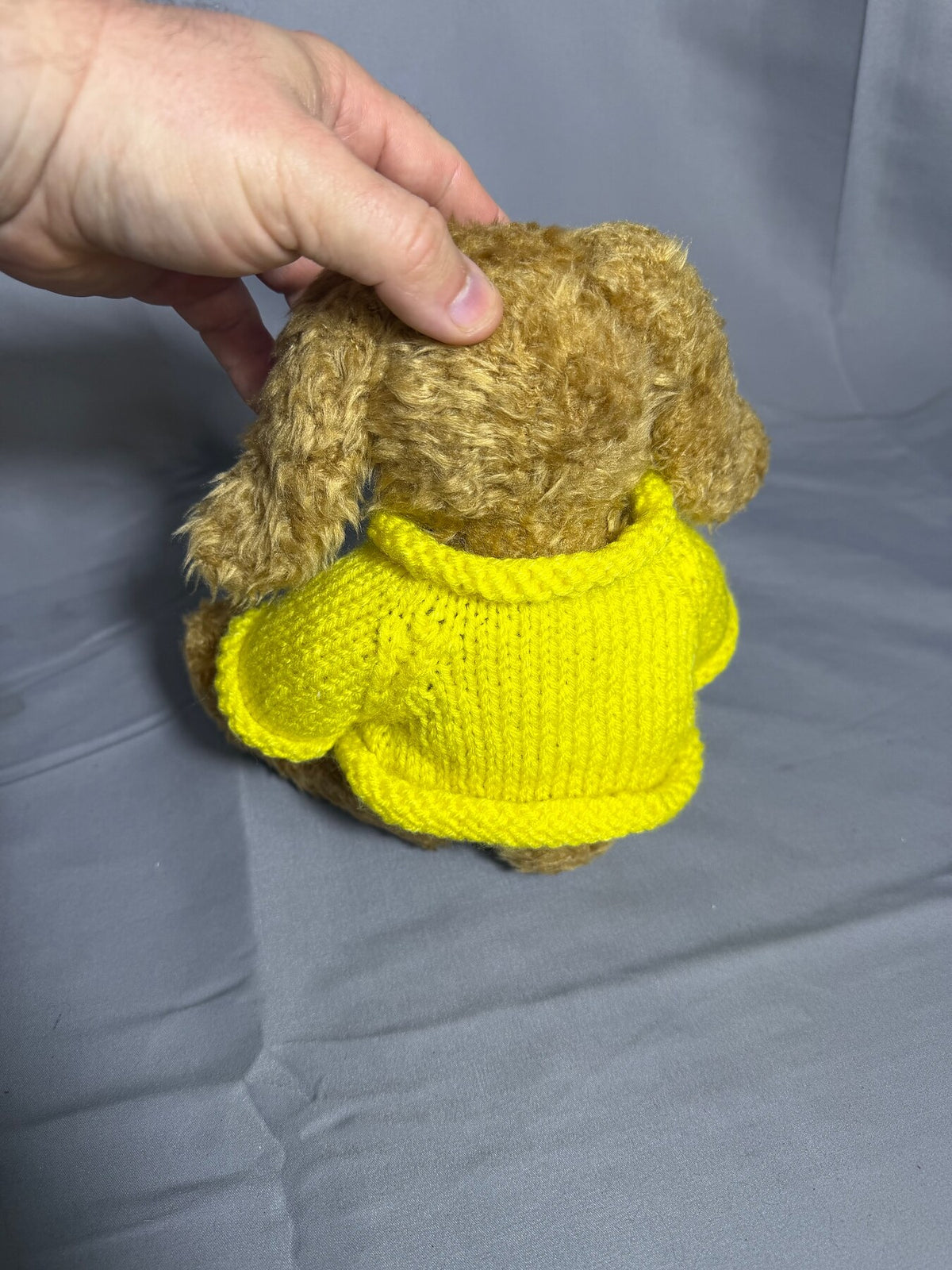 Vintage Gibson Greetings Brown Plush Rabbit Yellow Sweater 1997 photo 3