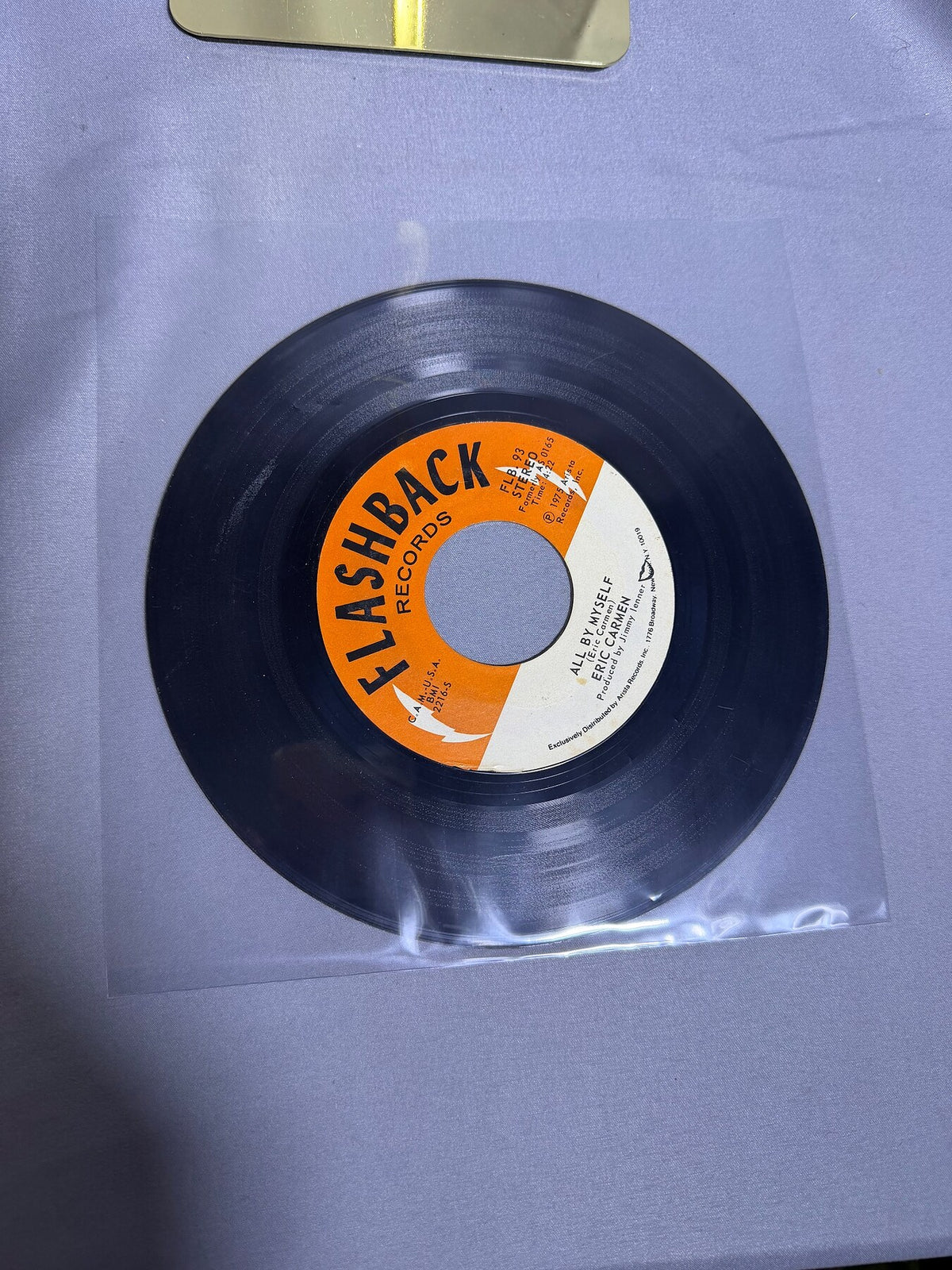 Vintage Eric Carmen 45 RPM Vinyl Single - All By Myself / Never Gonna Fall In photo 3