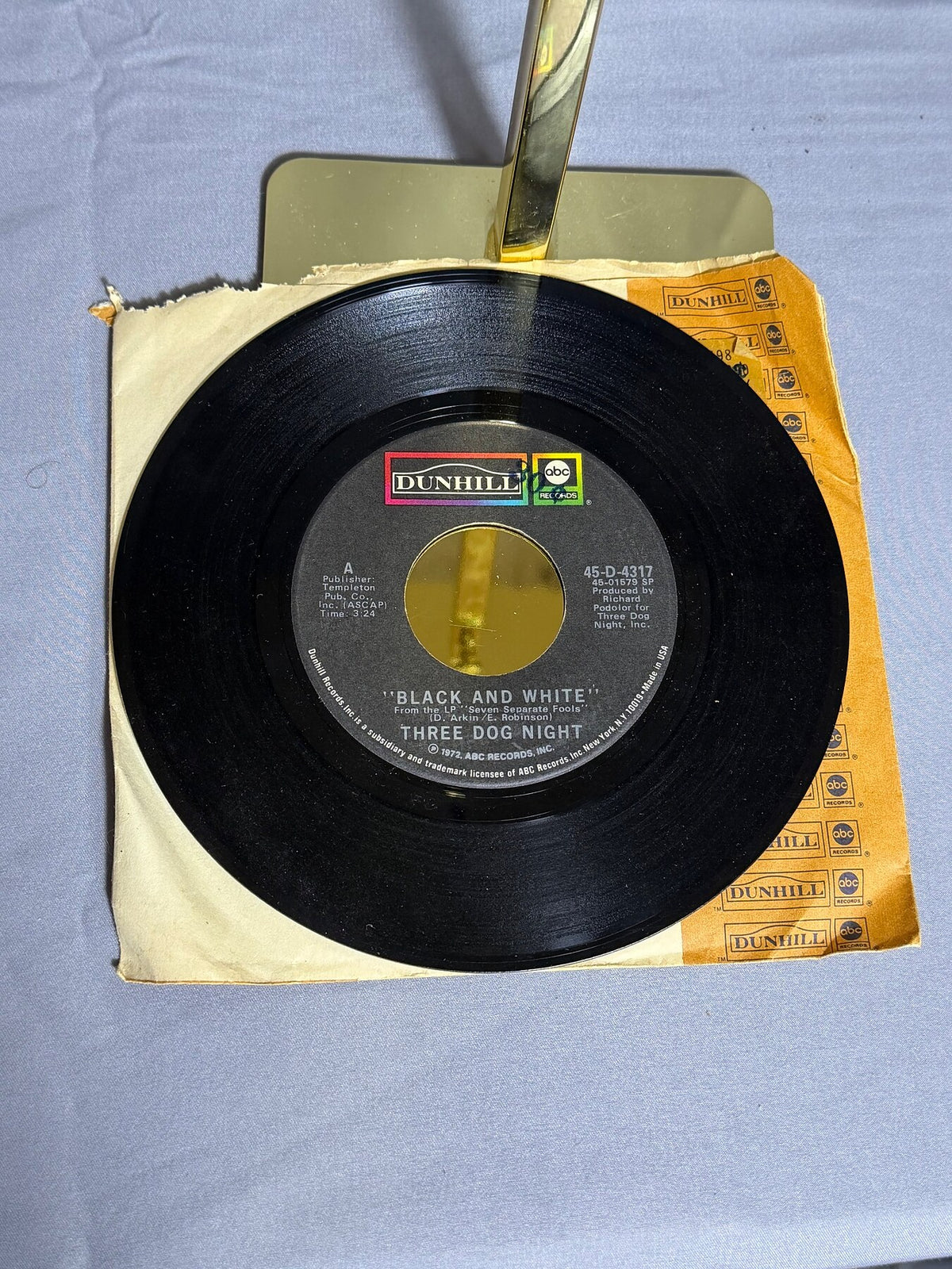 Vintage Three Dog Night 45 RPM Vinyl Single - Black and White / Freedom for photo 3