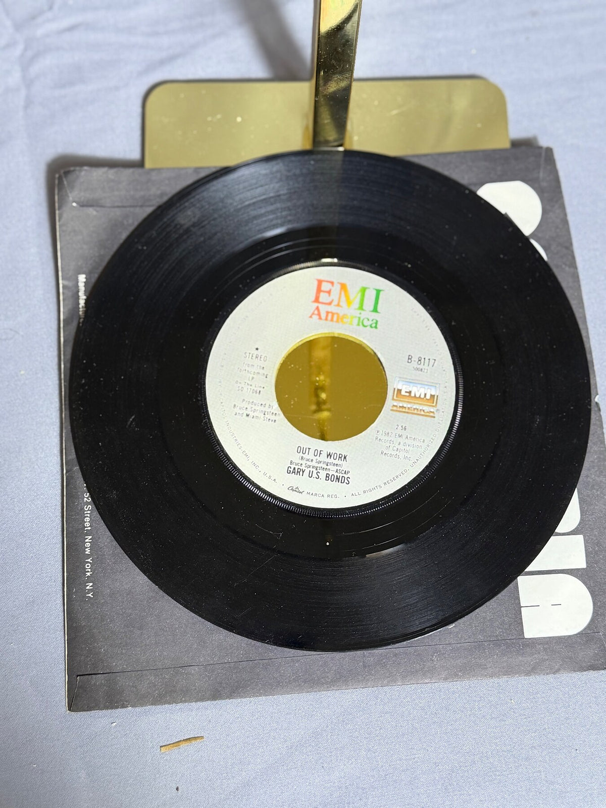 Vintage 1982 Gary U.S. Bonds 45 RPM Vinyl Single "Bring Her Back" EMI America photo 3