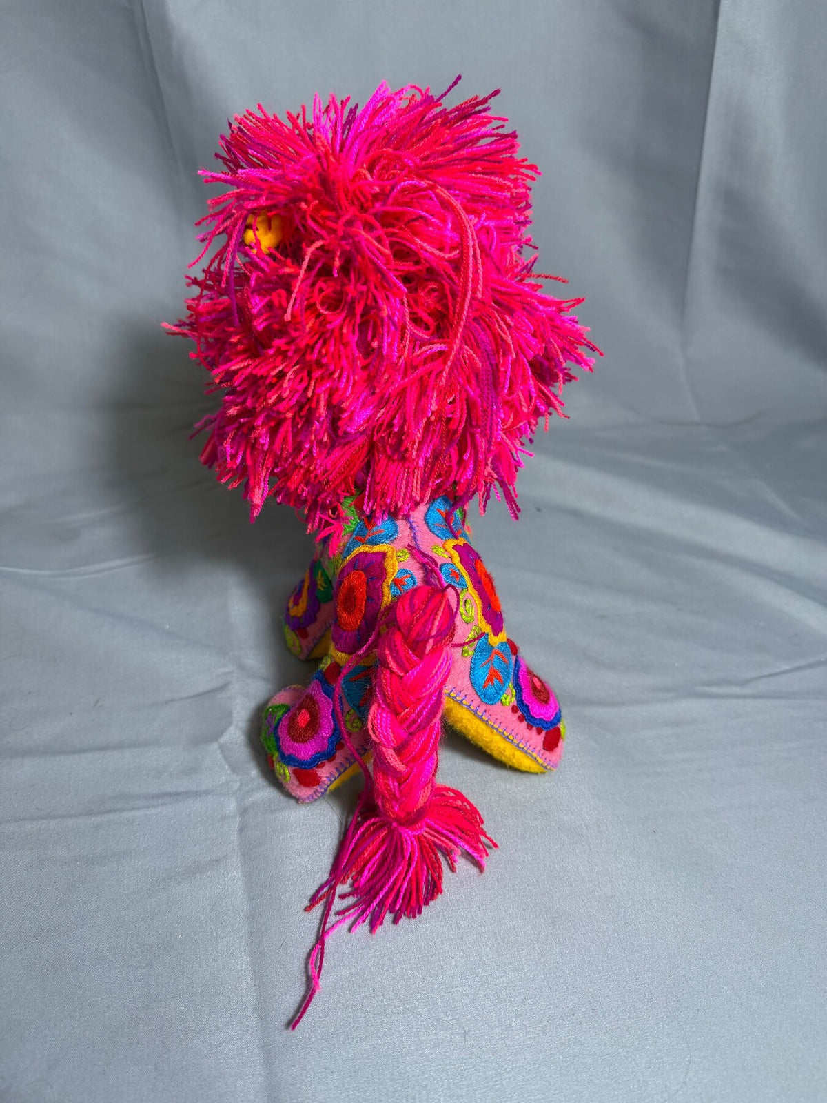Handmade Pink Embroidered Lion Plush Stuffed Animal Toy photo 3